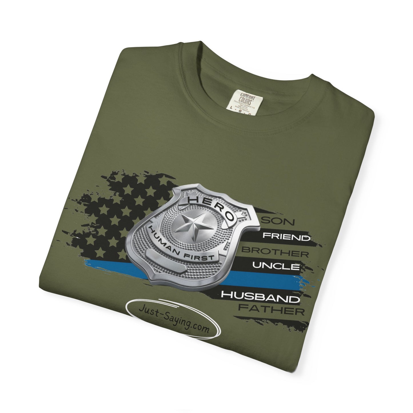 Male Police Hero Garment-Dyed T-shirt