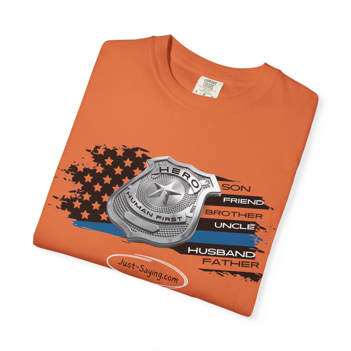 Male Police Hero Garment-Dyed T-shirt