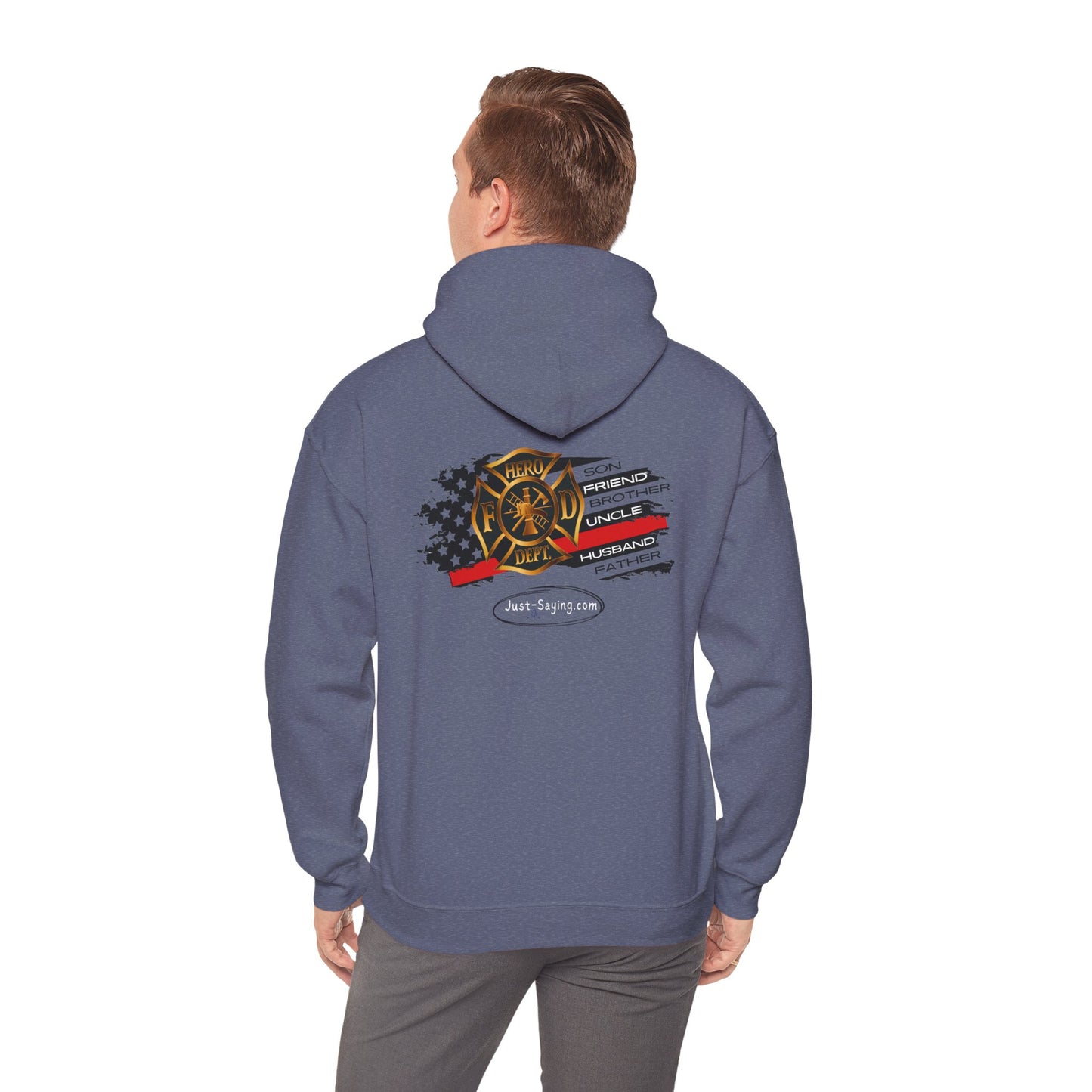 Male Fire Hero Heavy Blend™ Hooded Sweatshirt