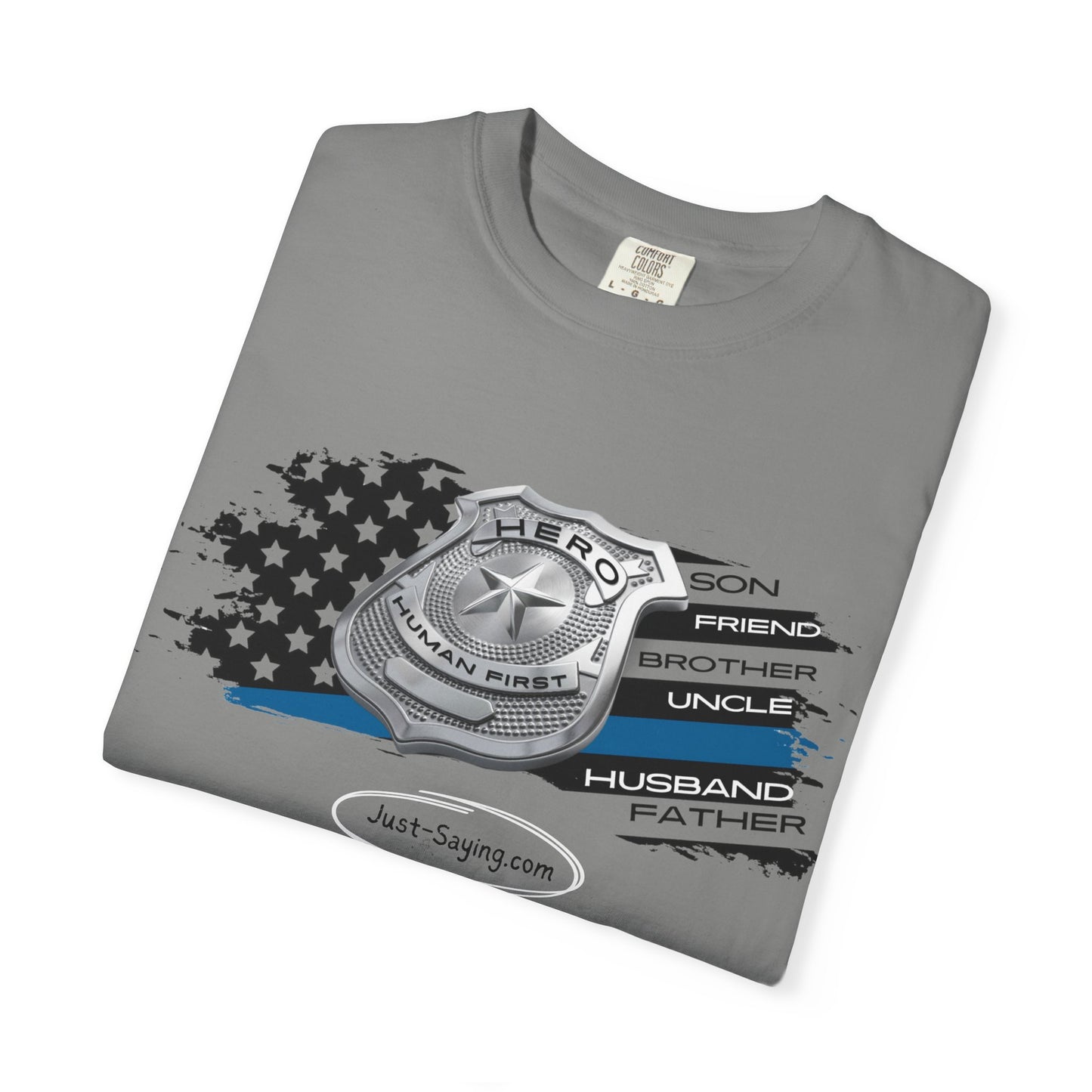Male Police Hero Garment-Dyed T-shirt