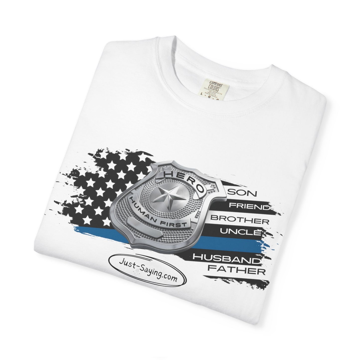 Male Police Hero Garment-Dyed T-shirt