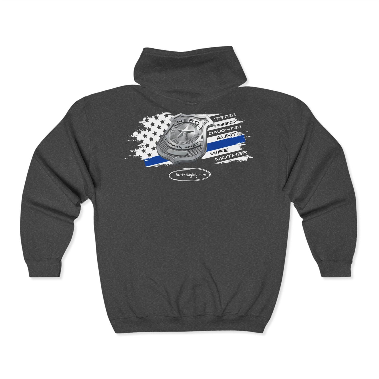 Female Police Hero Heavy Blend™ Full Zip Hooded Sweatshirt