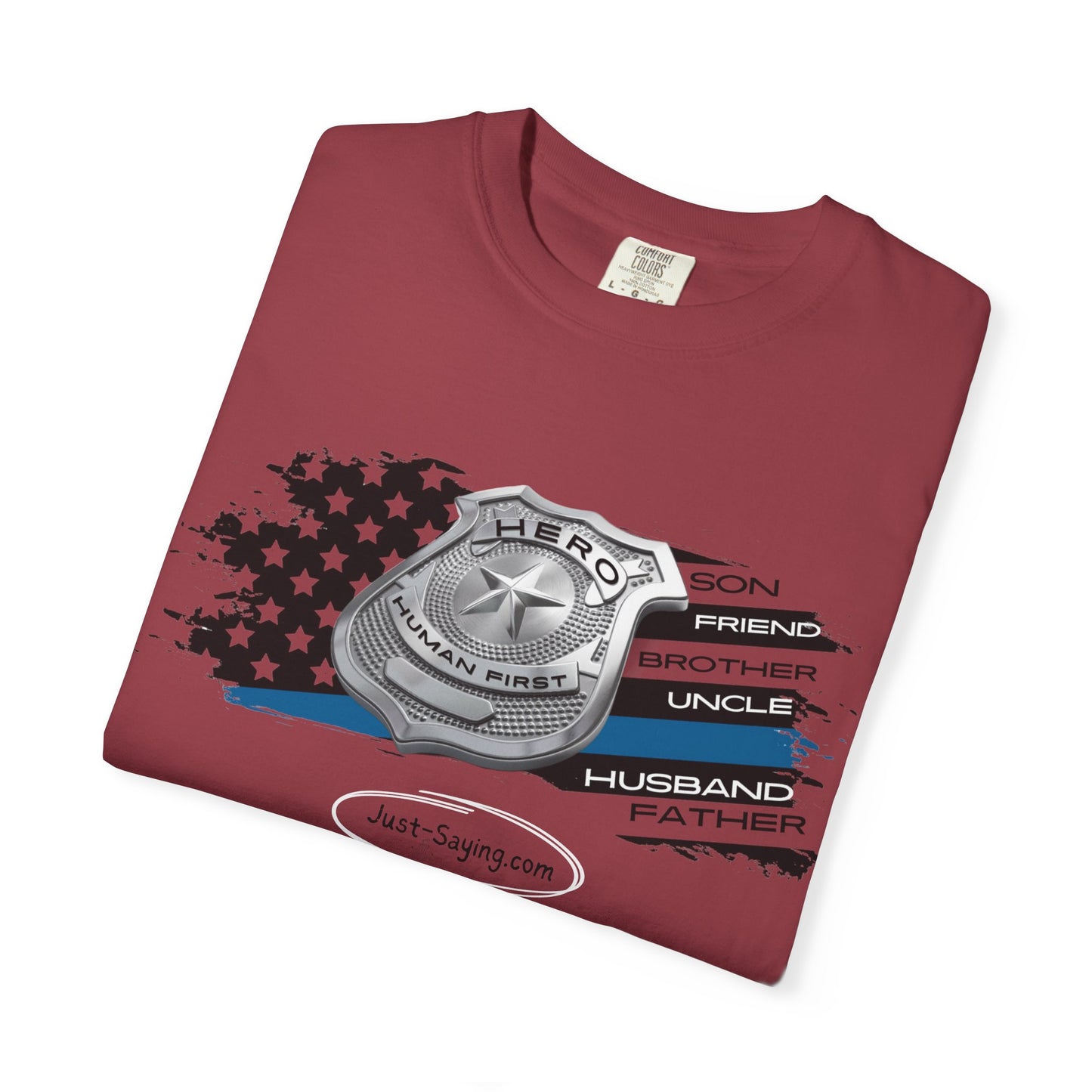 Male Police Hero Garment-Dyed T-shirt