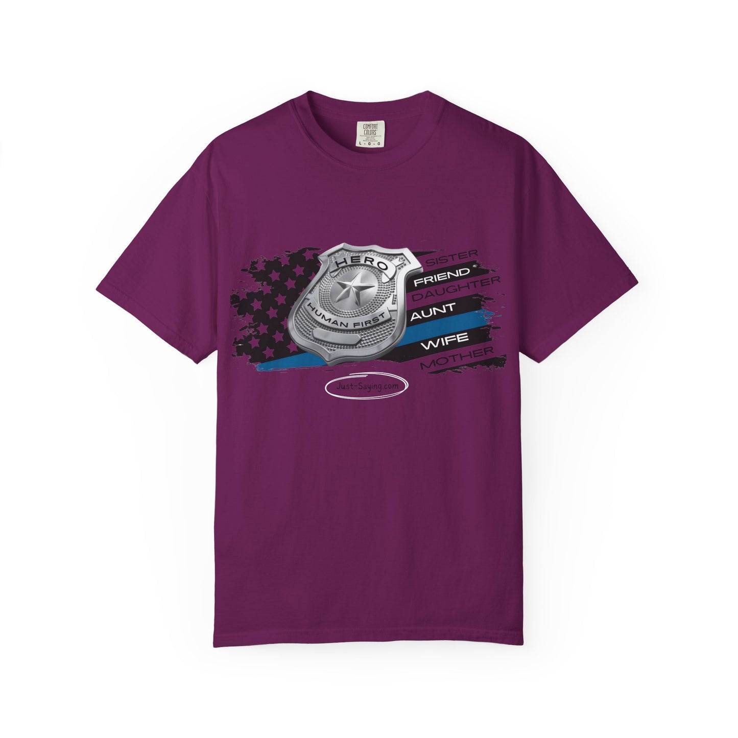 Femle Police Hero Garment-Dyed T-shirt