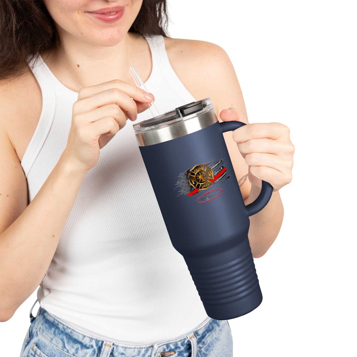Male Fire Hero Insulated Travel Mug, 40oz