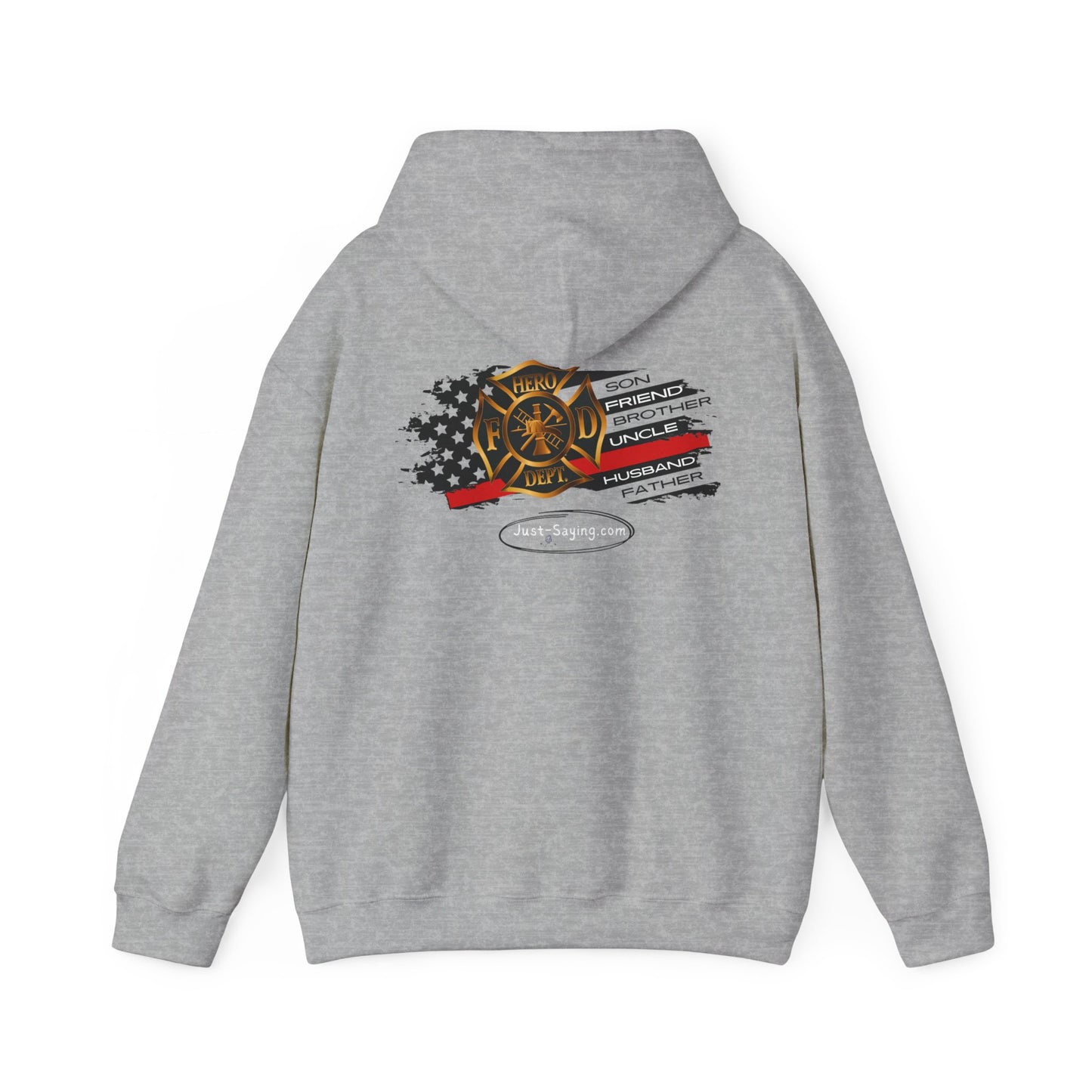 Male Fire Hero Heavy Blend™ Hooded Sweatshirt