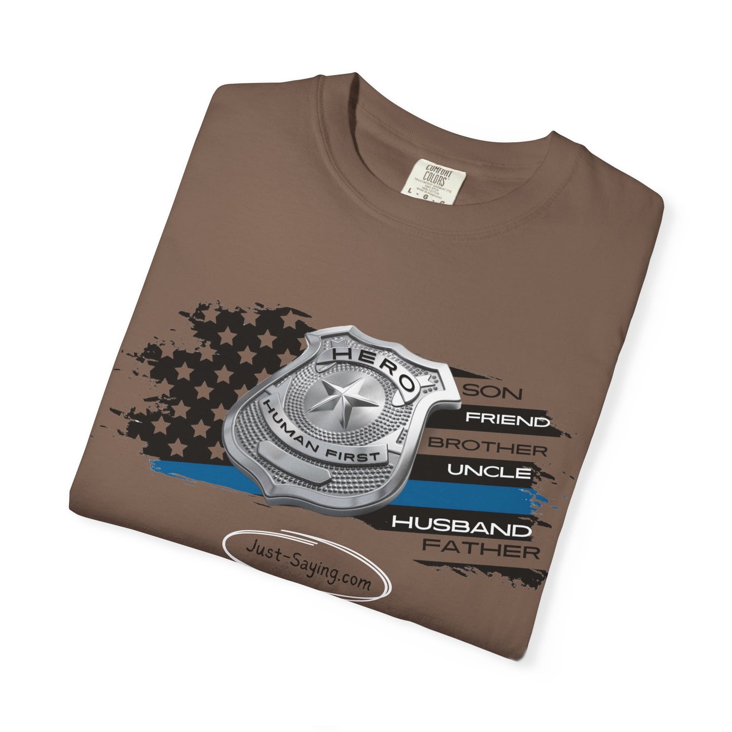 Male Police Hero Garment-Dyed T-shirt