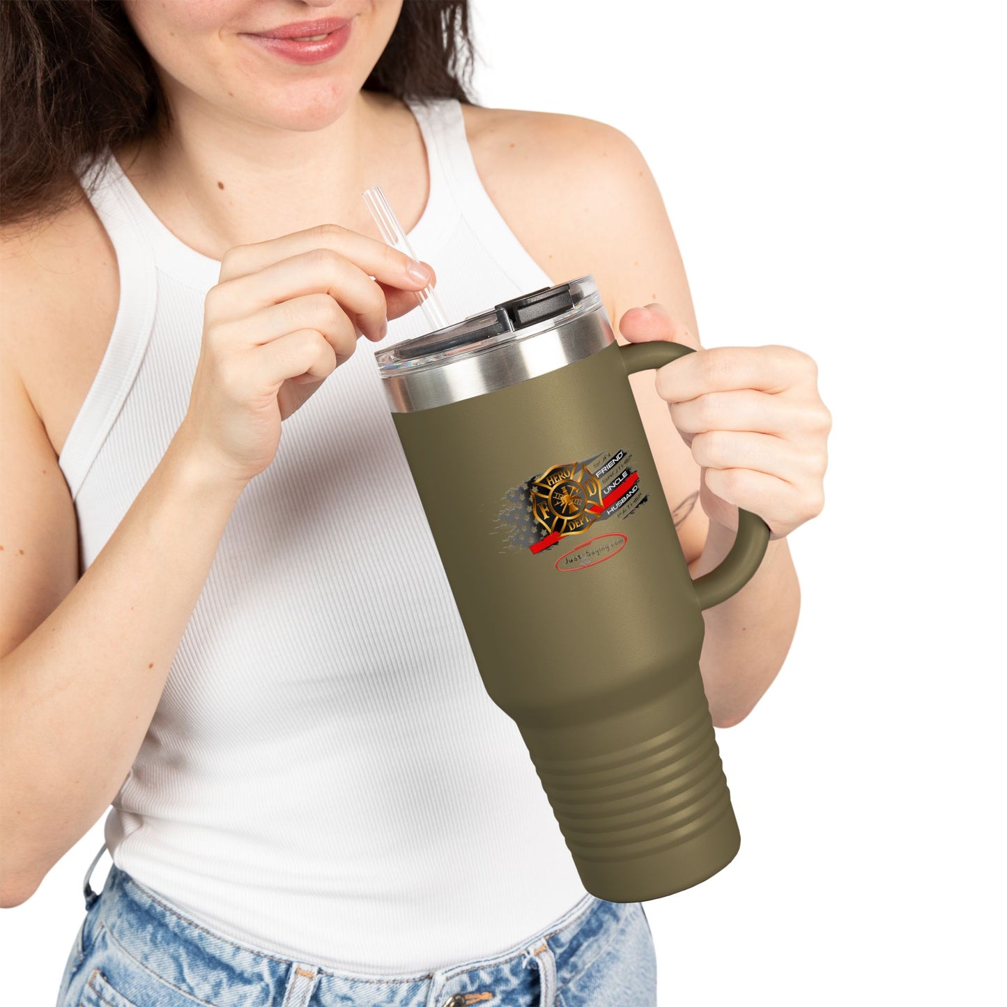 Male Fire Hero Insulated Travel Mug, 40oz