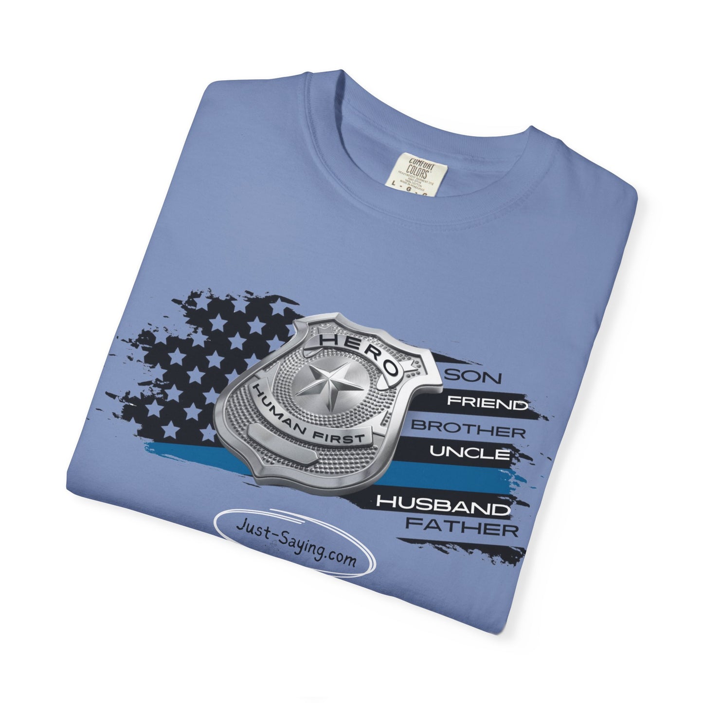 Male Police Hero Garment-Dyed T-shirt