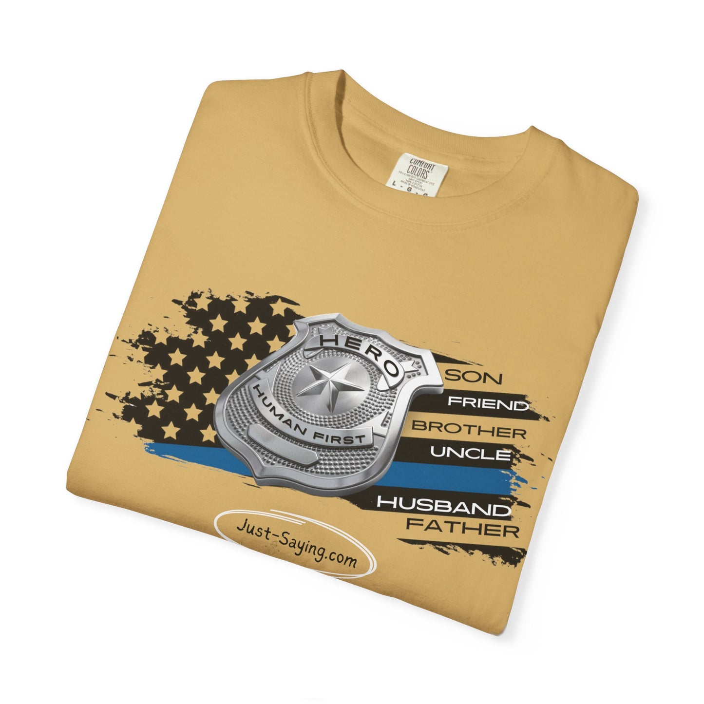 Male Police Hero Garment-Dyed T-shirt