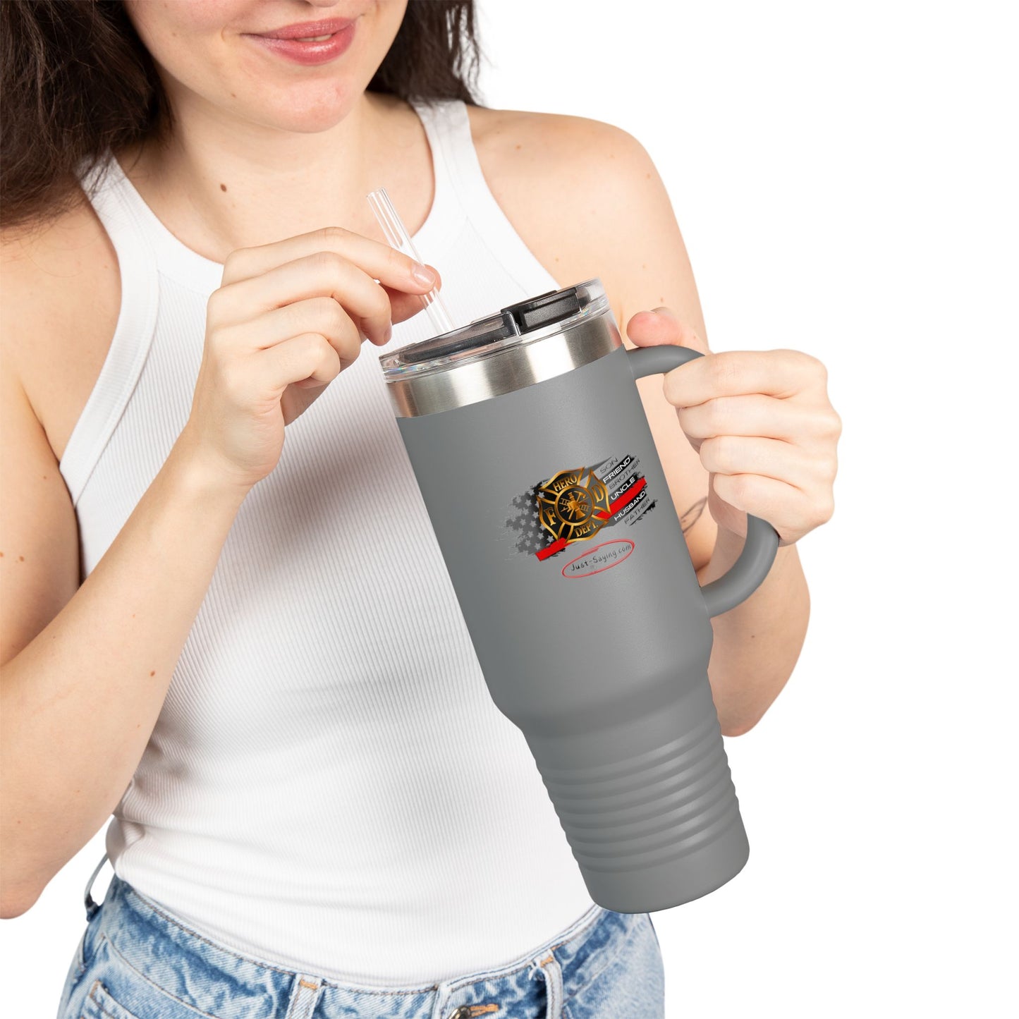 Male Fire Hero Insulated Travel Mug, 40oz