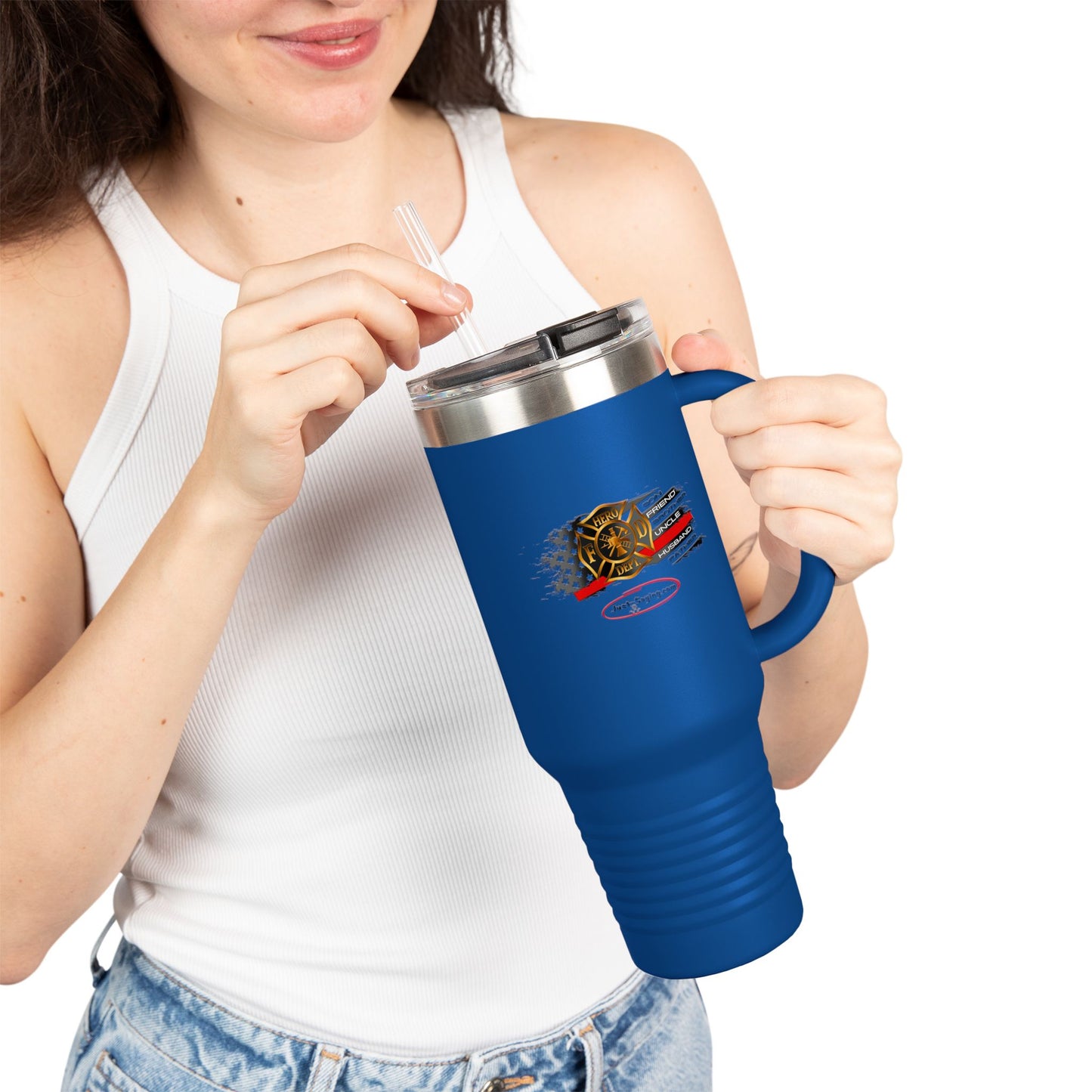 Male Fire Hero Insulated Travel Mug, 40oz