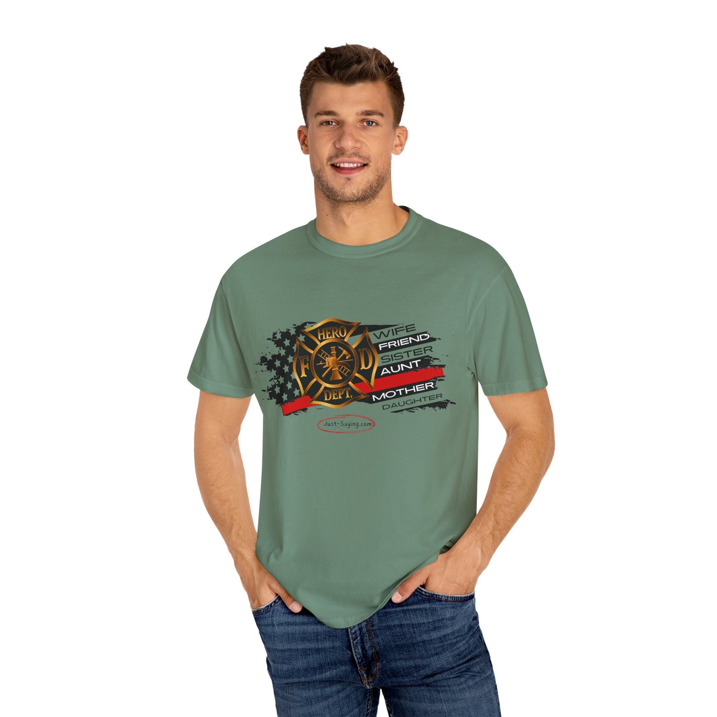 Female Fire Hero Garment-Dyed T-shirt