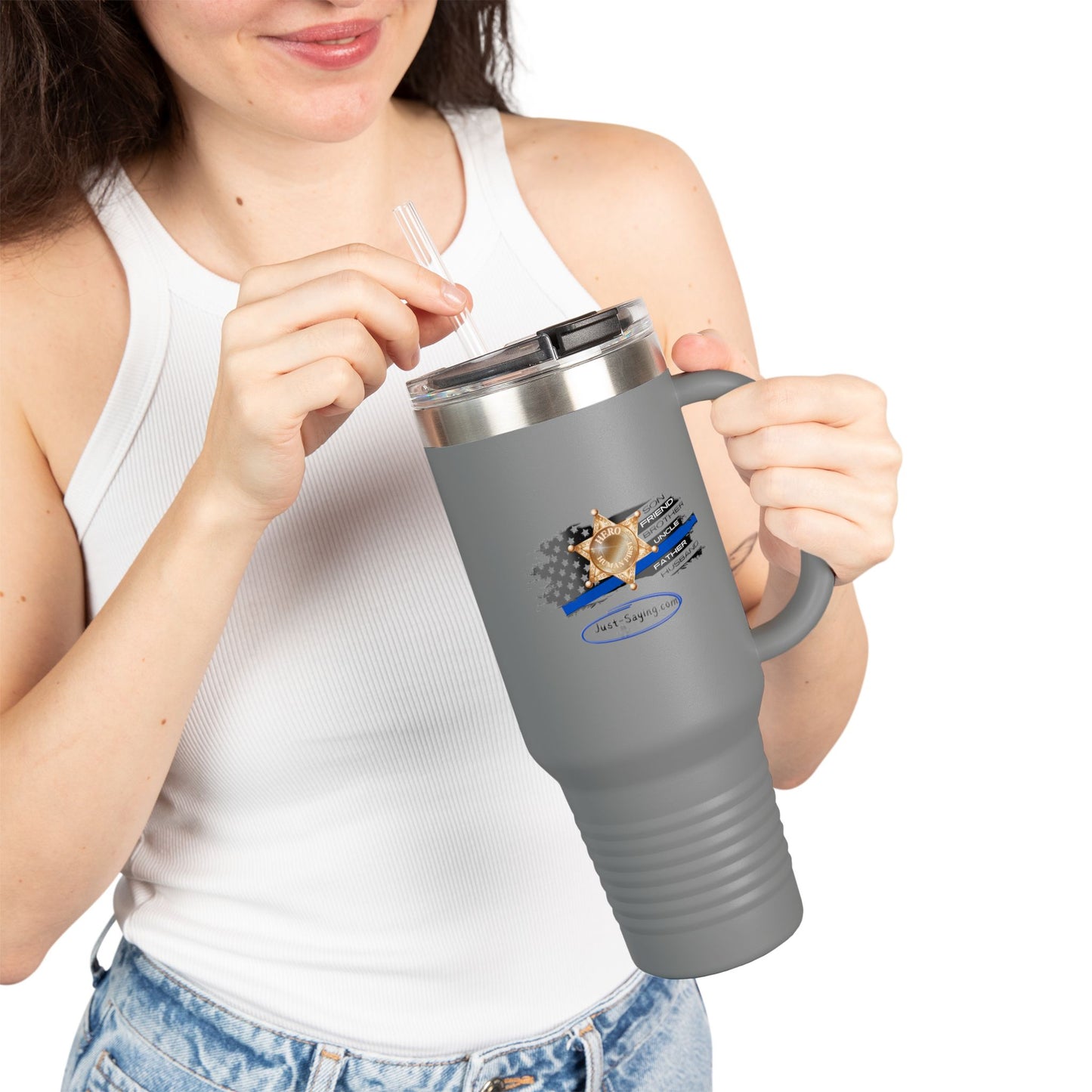 Male Sheriff Insulated Travel Mug, 40oz
