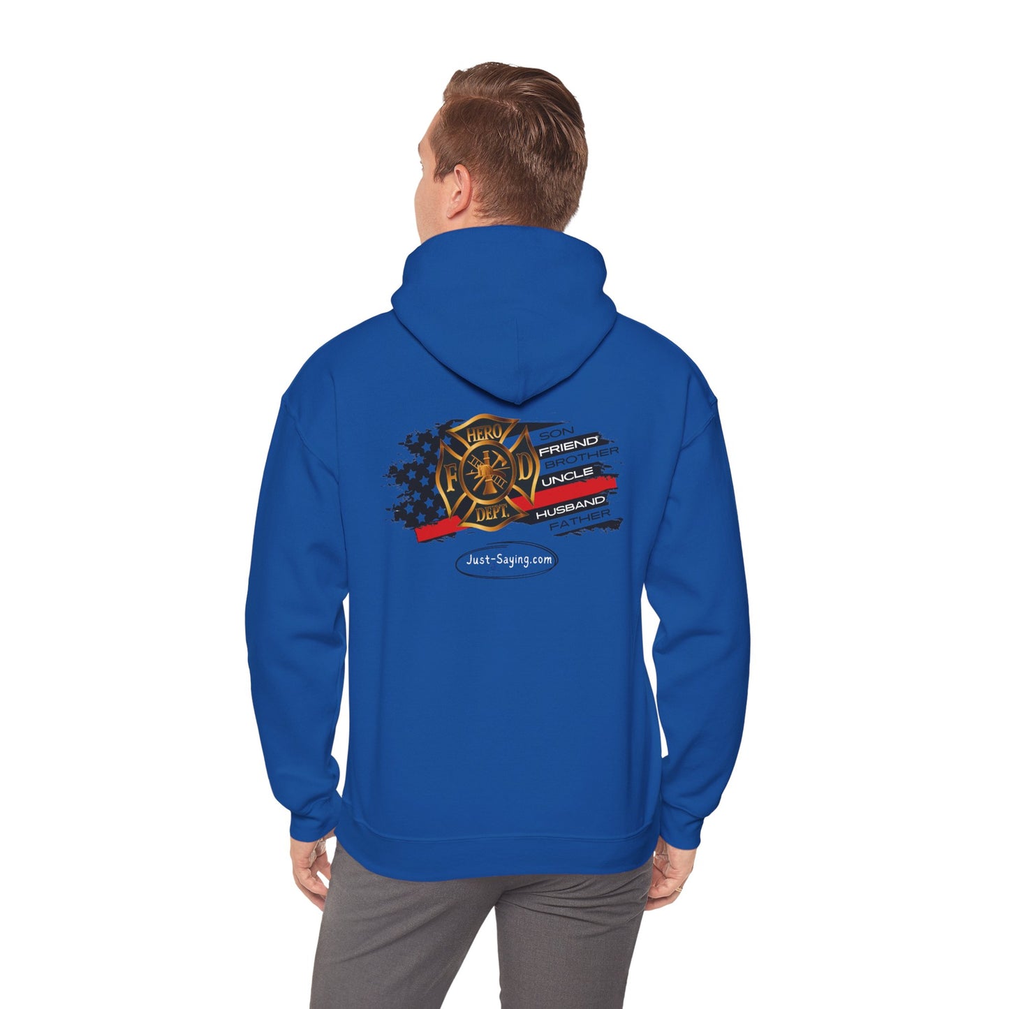 Male Fire Hero Heavy Blend™ Hooded Sweatshirt