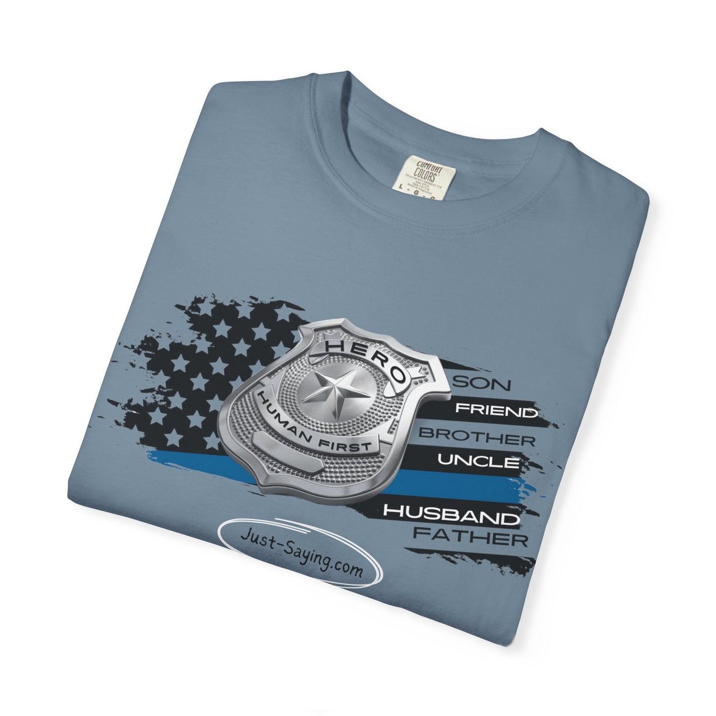 Male Police Hero Garment-Dyed T-shirt