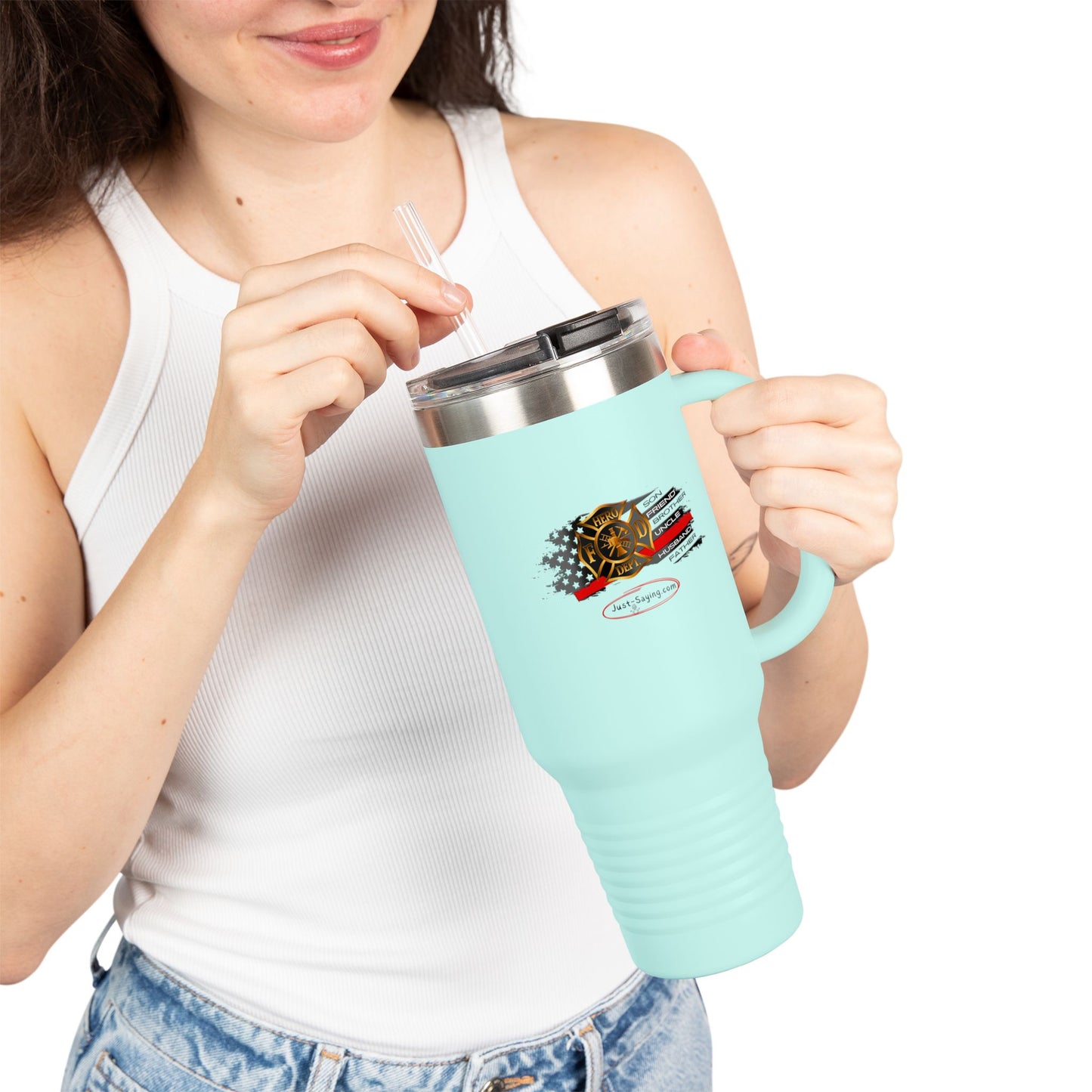 Male Fire Hero Insulated Travel Mug, 40oz