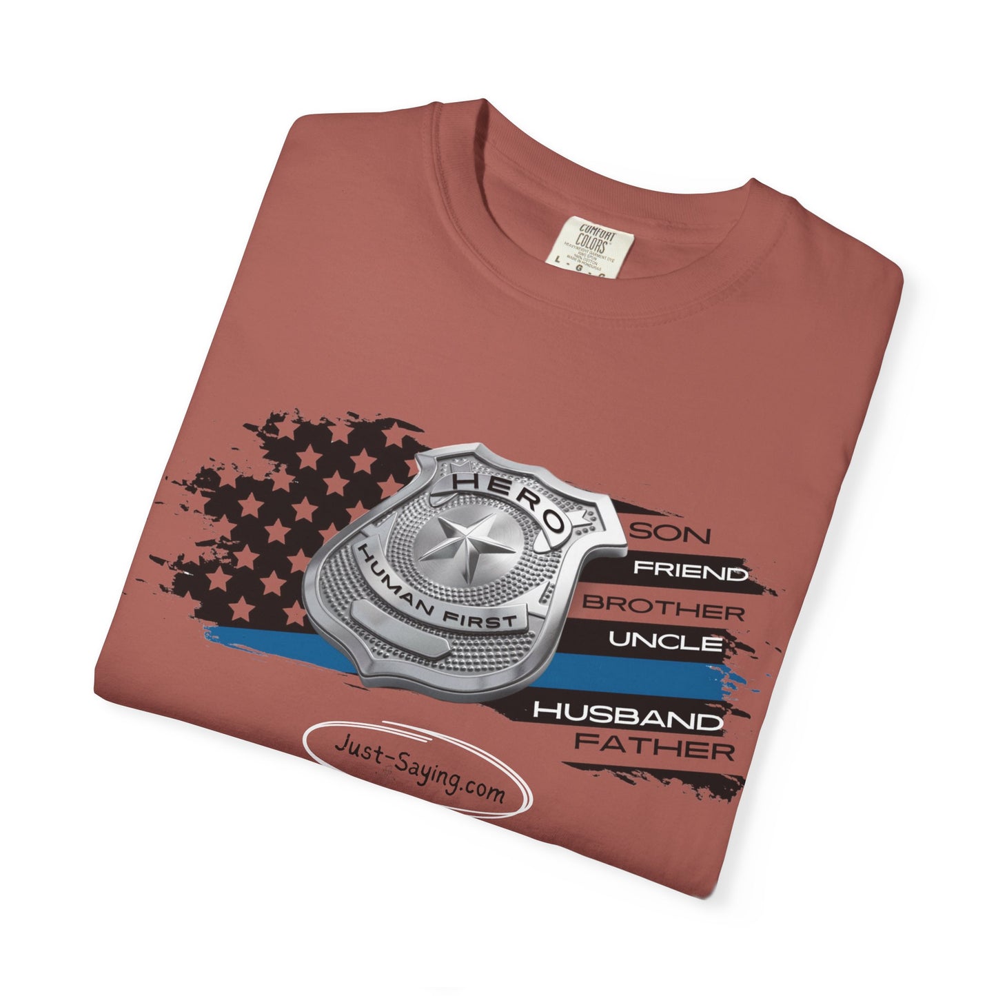 Male Police Hero Garment-Dyed T-shirt