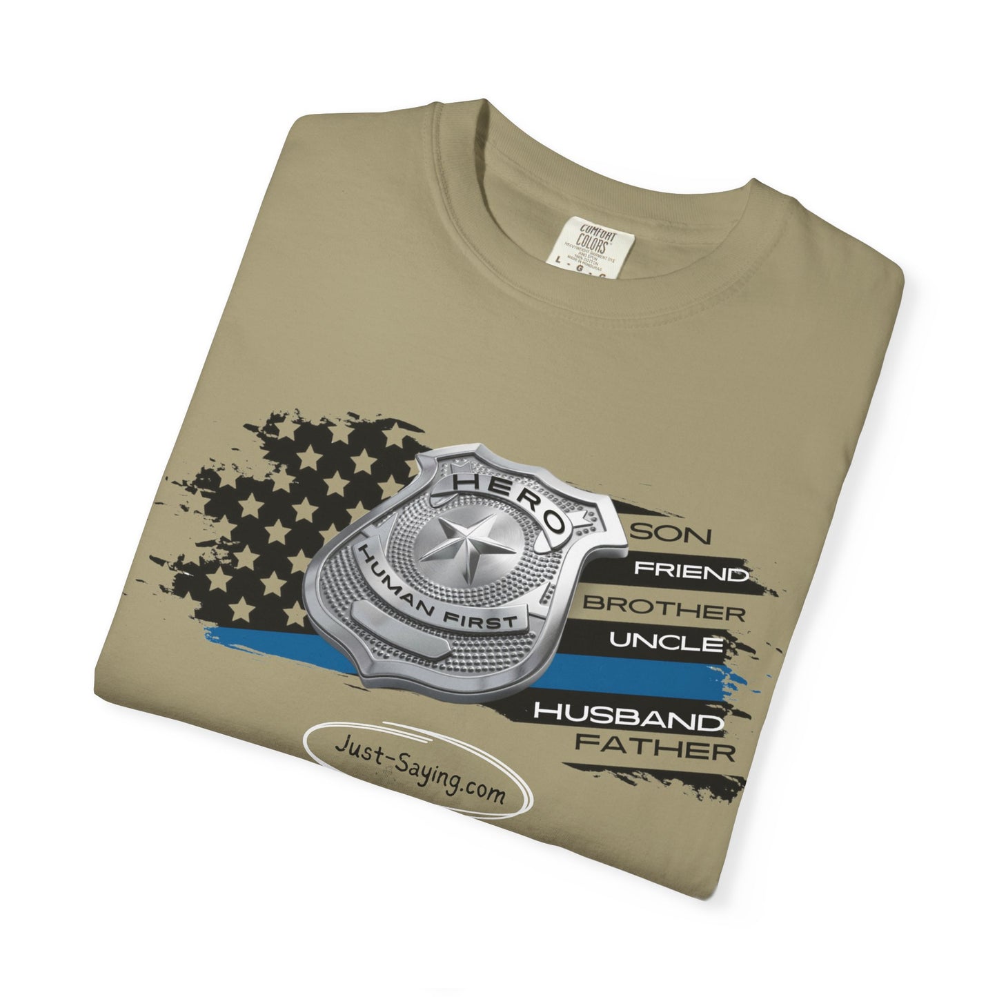 Male Police Hero Garment-Dyed T-shirt