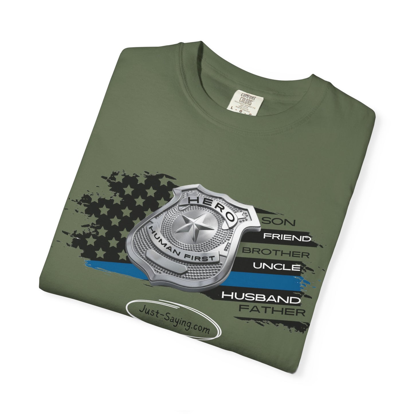 Male Police Hero Garment-Dyed T-shirt