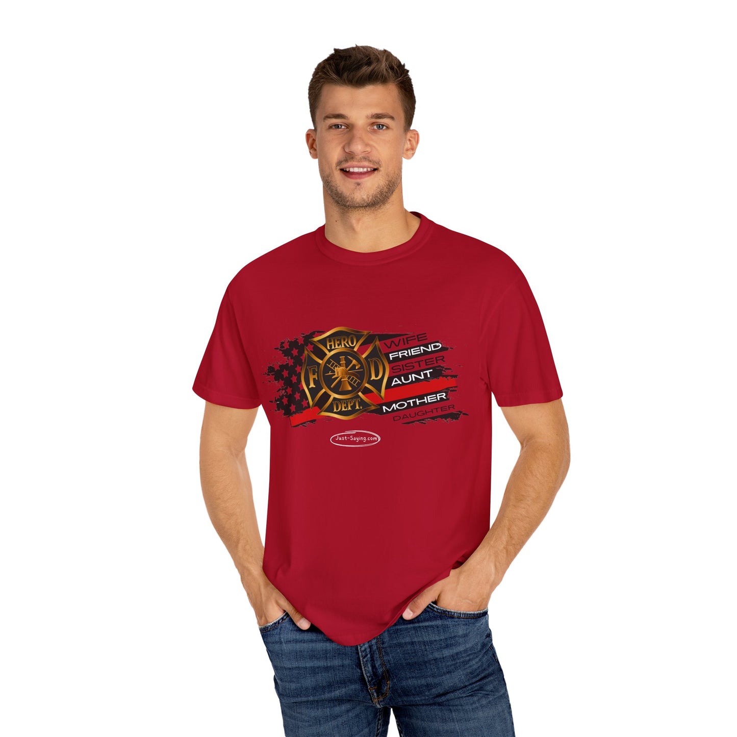 Female Fire Hero Garment-Dyed T-shirt