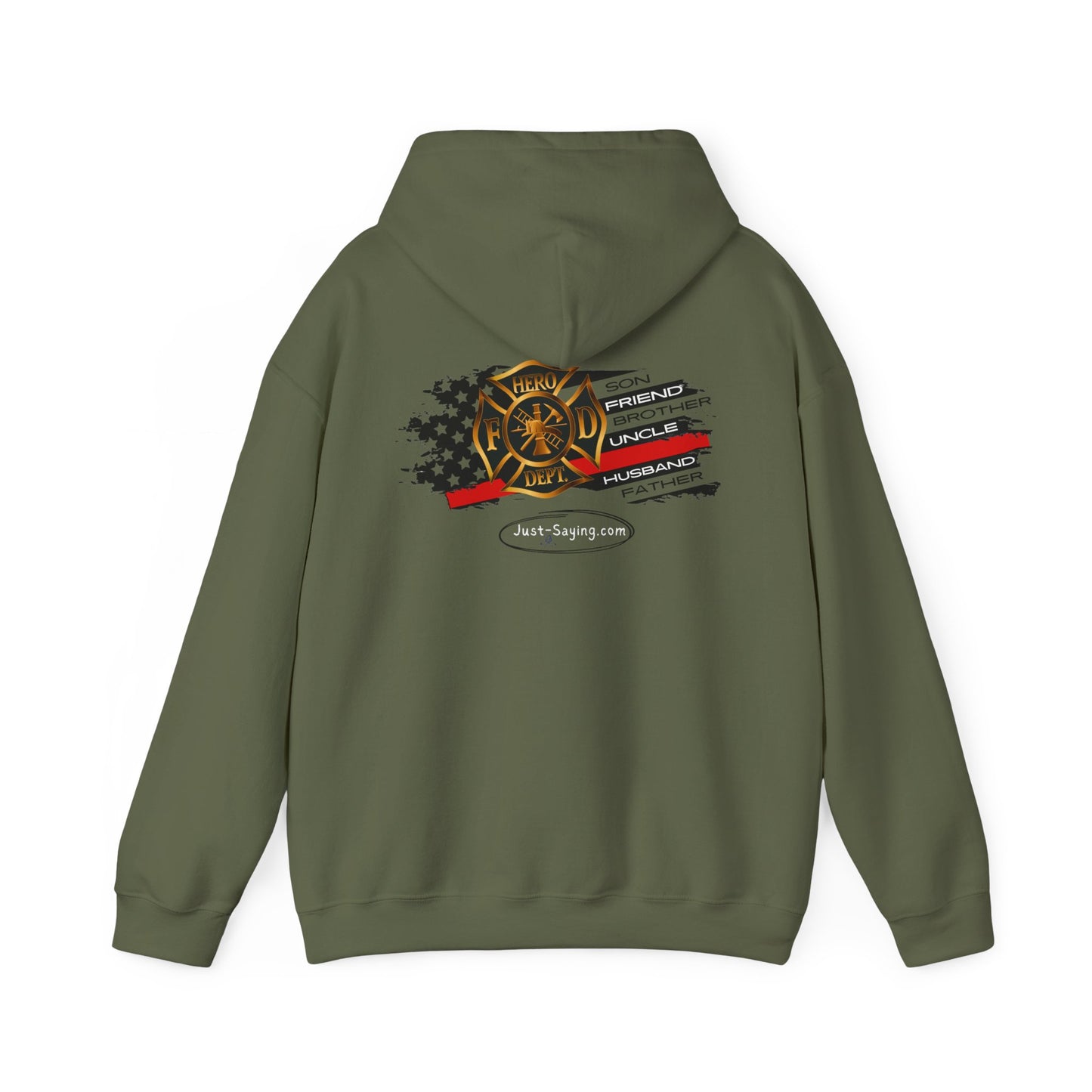 Male Fire Hero Heavy Blend™ Hooded Sweatshirt