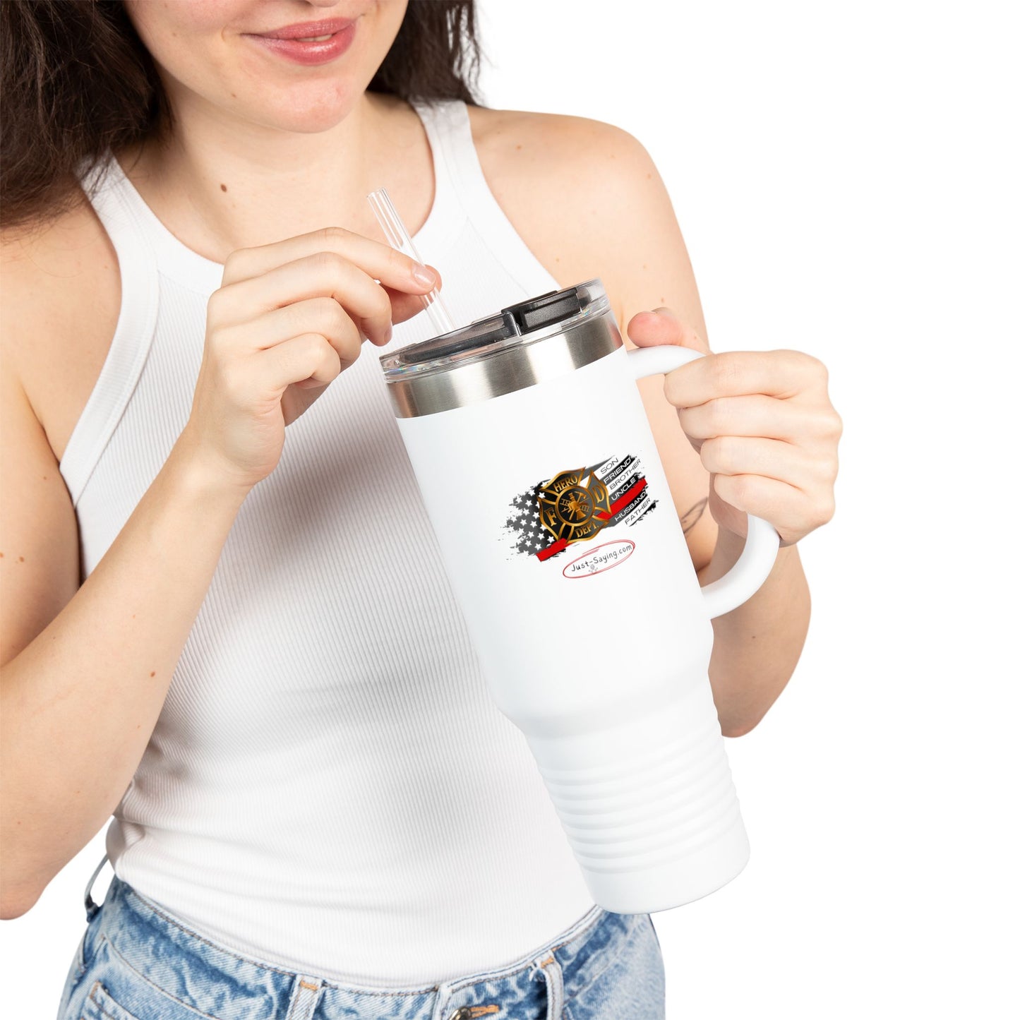 Male Fire Hero Insulated Travel Mug, 40oz