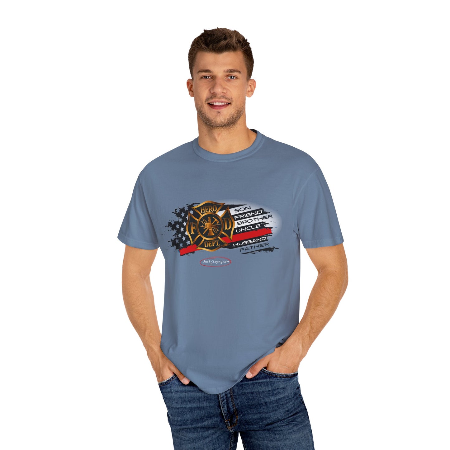 Male Fire Hero Garment-Dyed T-shirt