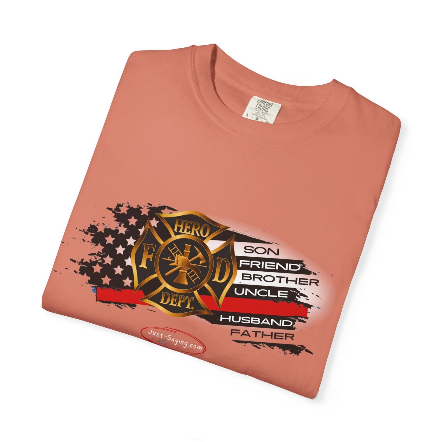 Male Fire Hero Garment-Dyed T-shirt