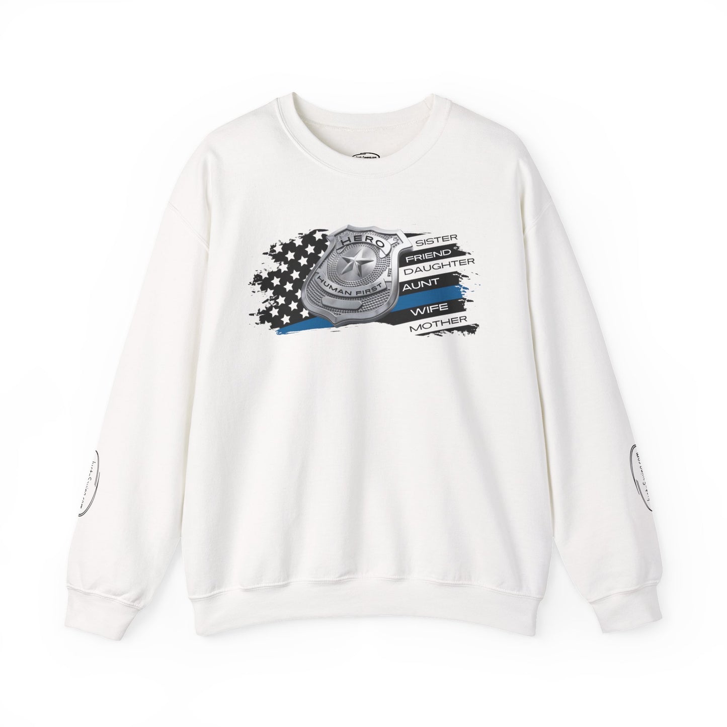 Female Police Hero Heavy Blend™ Crewneck Sweatshirt