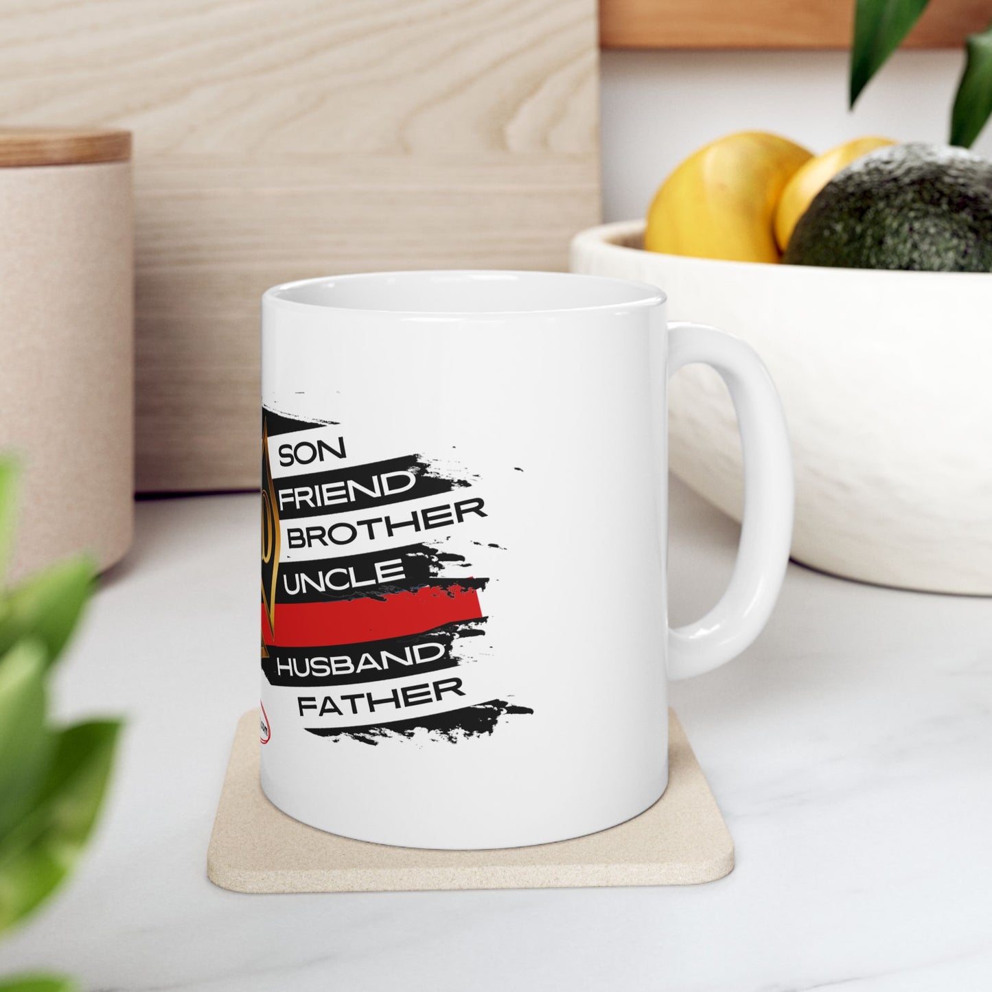 Male Fire Hero Ceramic Mug, (11oz, 15oz)