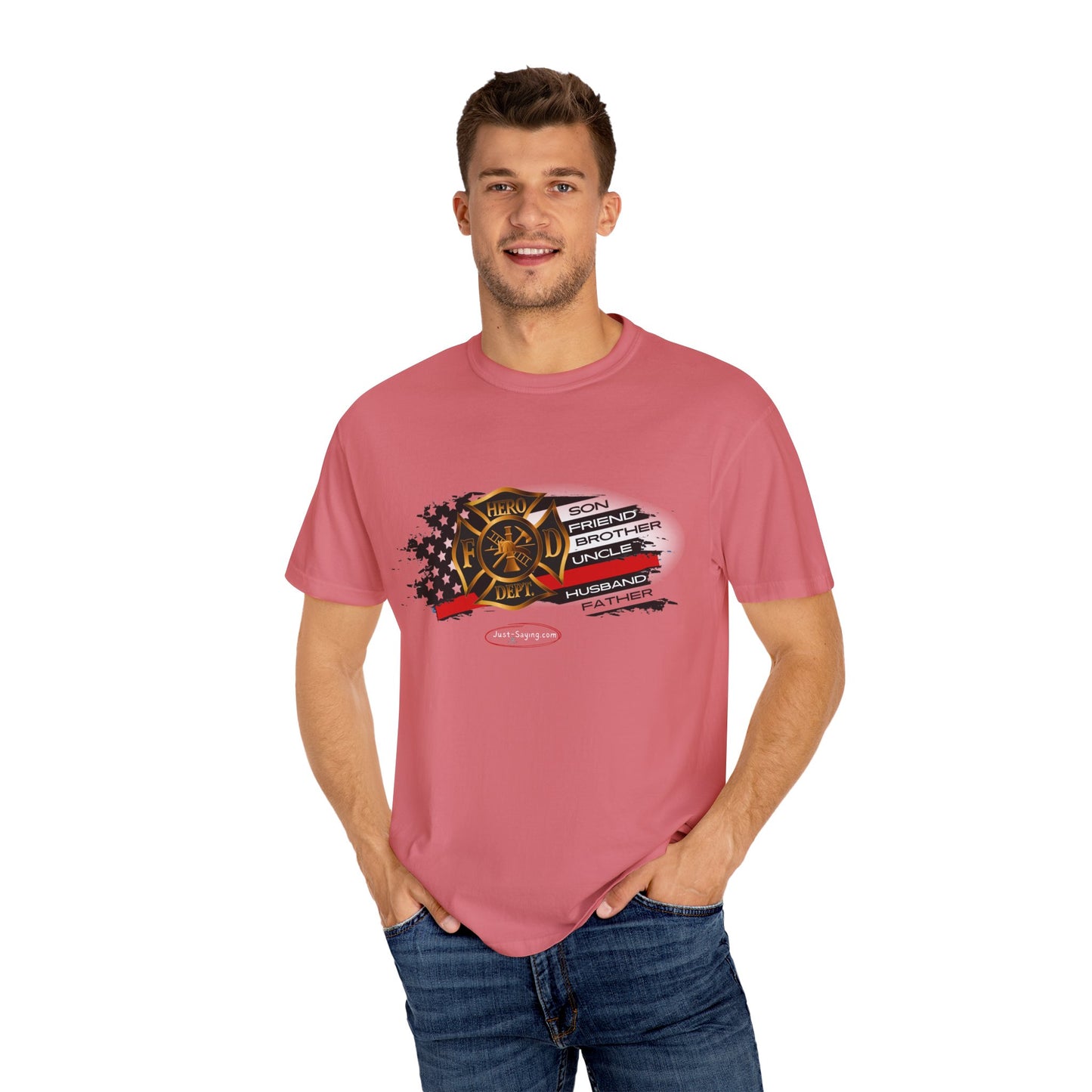 Male Fire Hero Garment-Dyed T-shirt