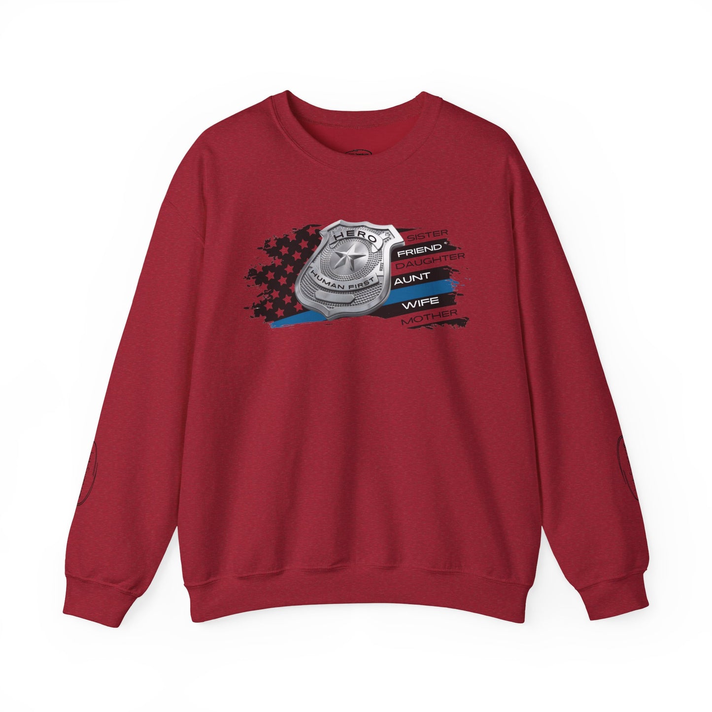 Female Police Hero Heavy Blend™ Crewneck Sweatshirt