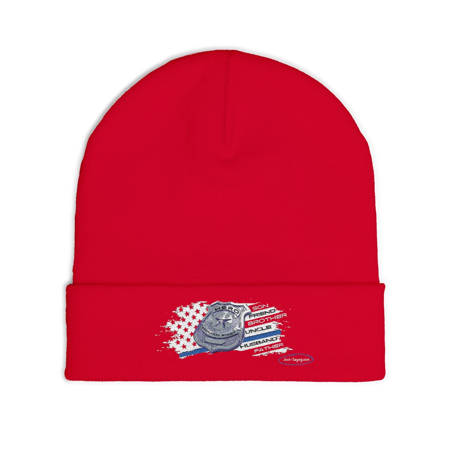 Male Police Knit Beanie (Embroidery)