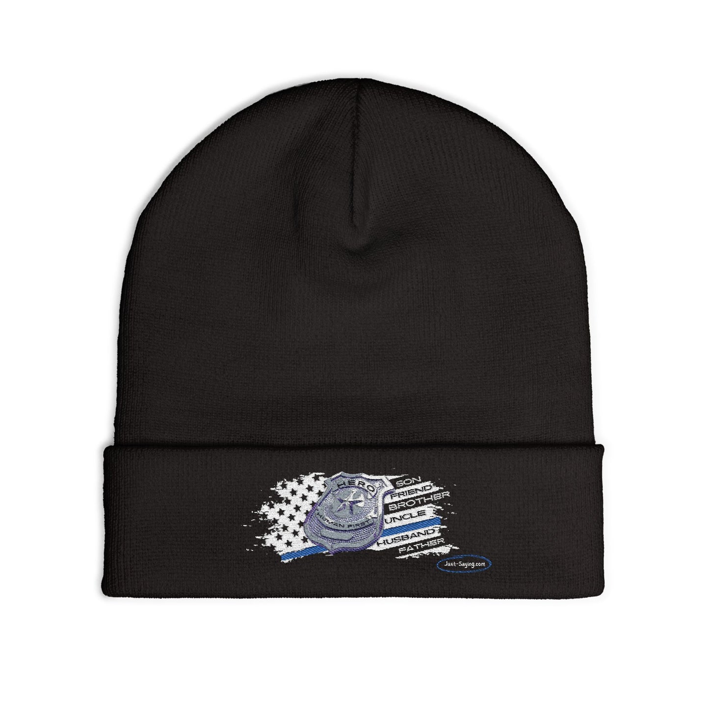 Male Police Knit Beanie (Embroidery)