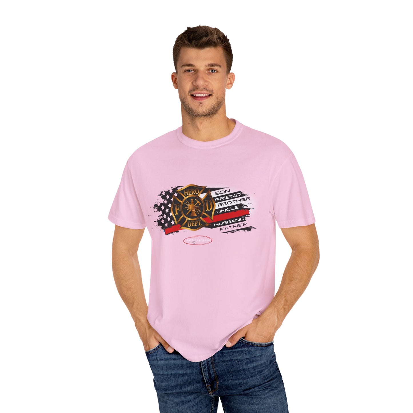 Male Fire Hero Garment-Dyed T-shirt