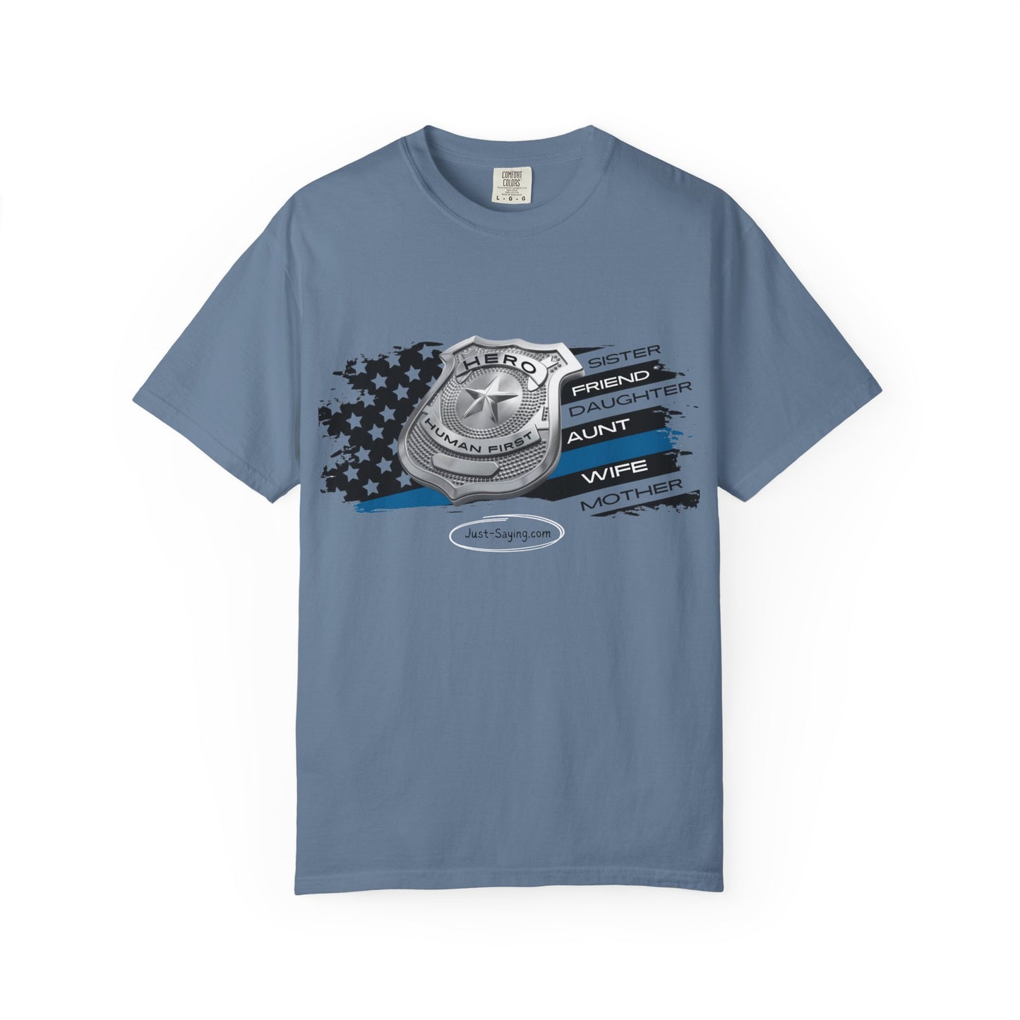 Femle Police Hero Garment-Dyed T-shirt