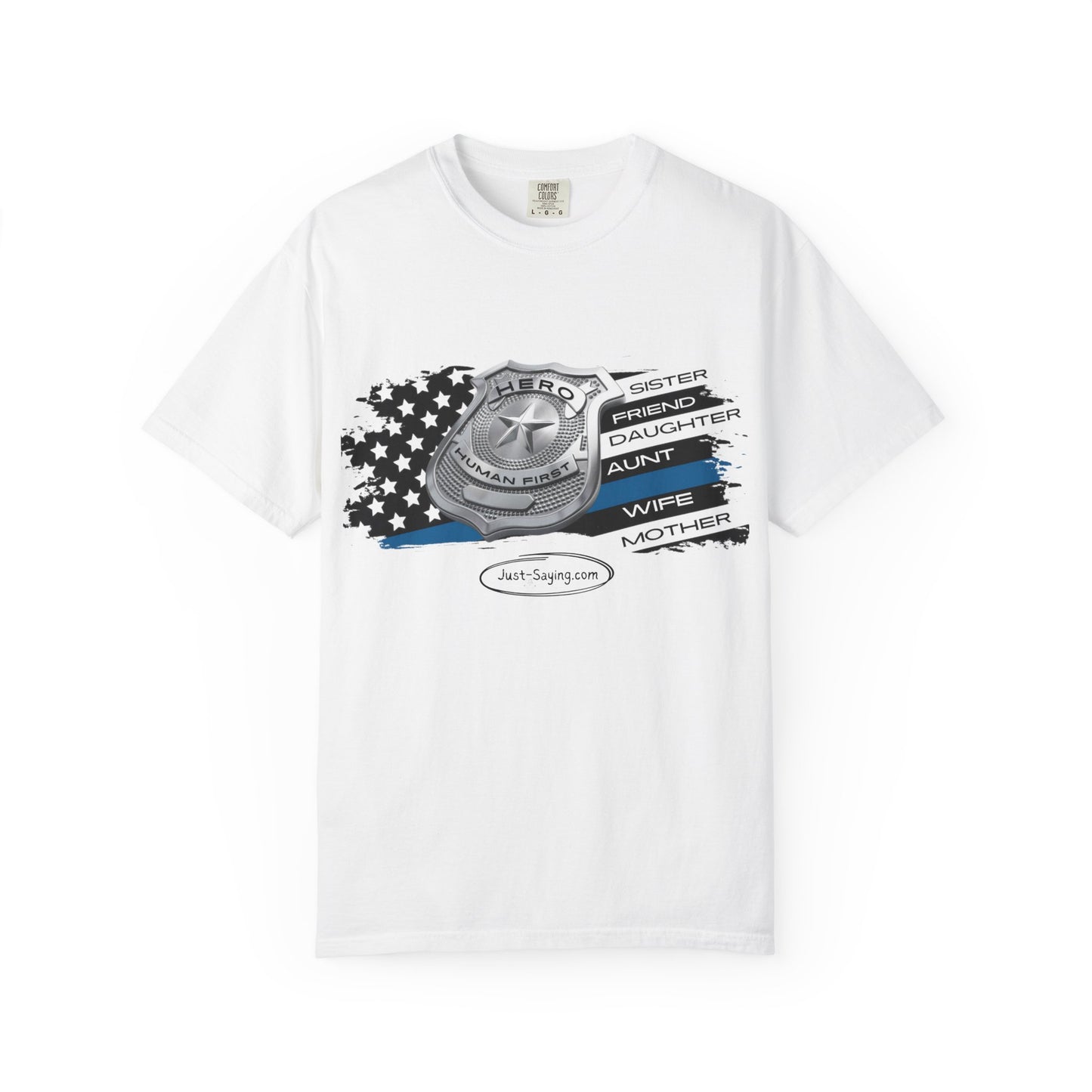 Femle Police Hero Garment-Dyed T-shirt