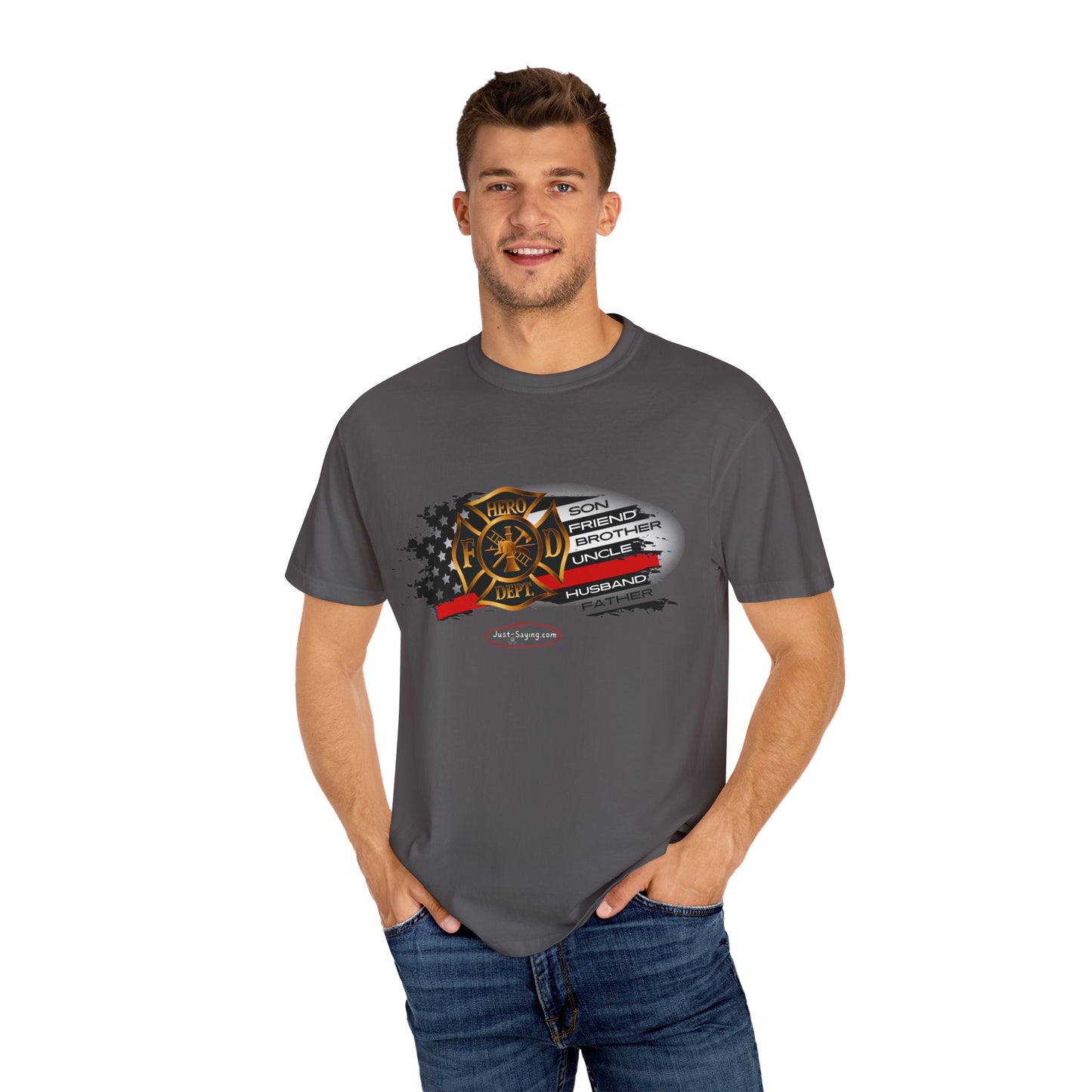 Male Fire Hero Garment-Dyed T-shirt