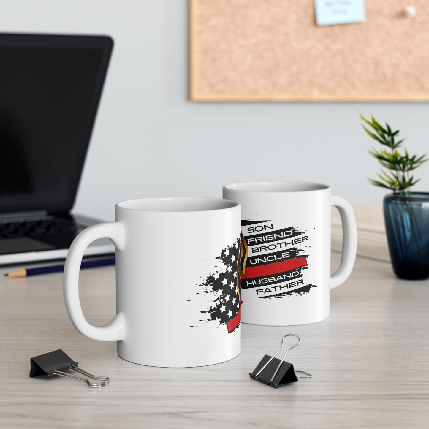 Male Fire Hero Ceramic Mug, (11oz, 15oz)