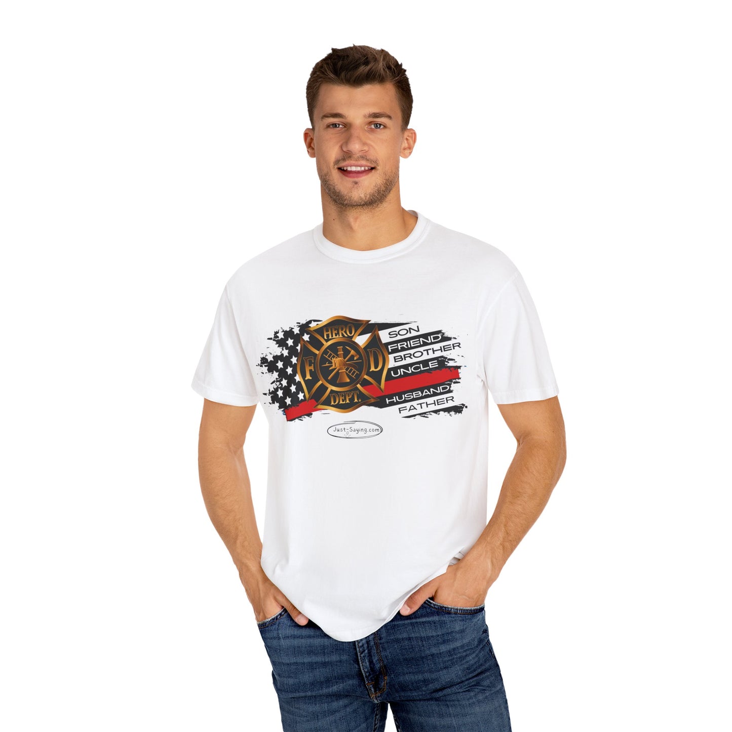 Male Fire Hero Garment-Dyed T-shirt