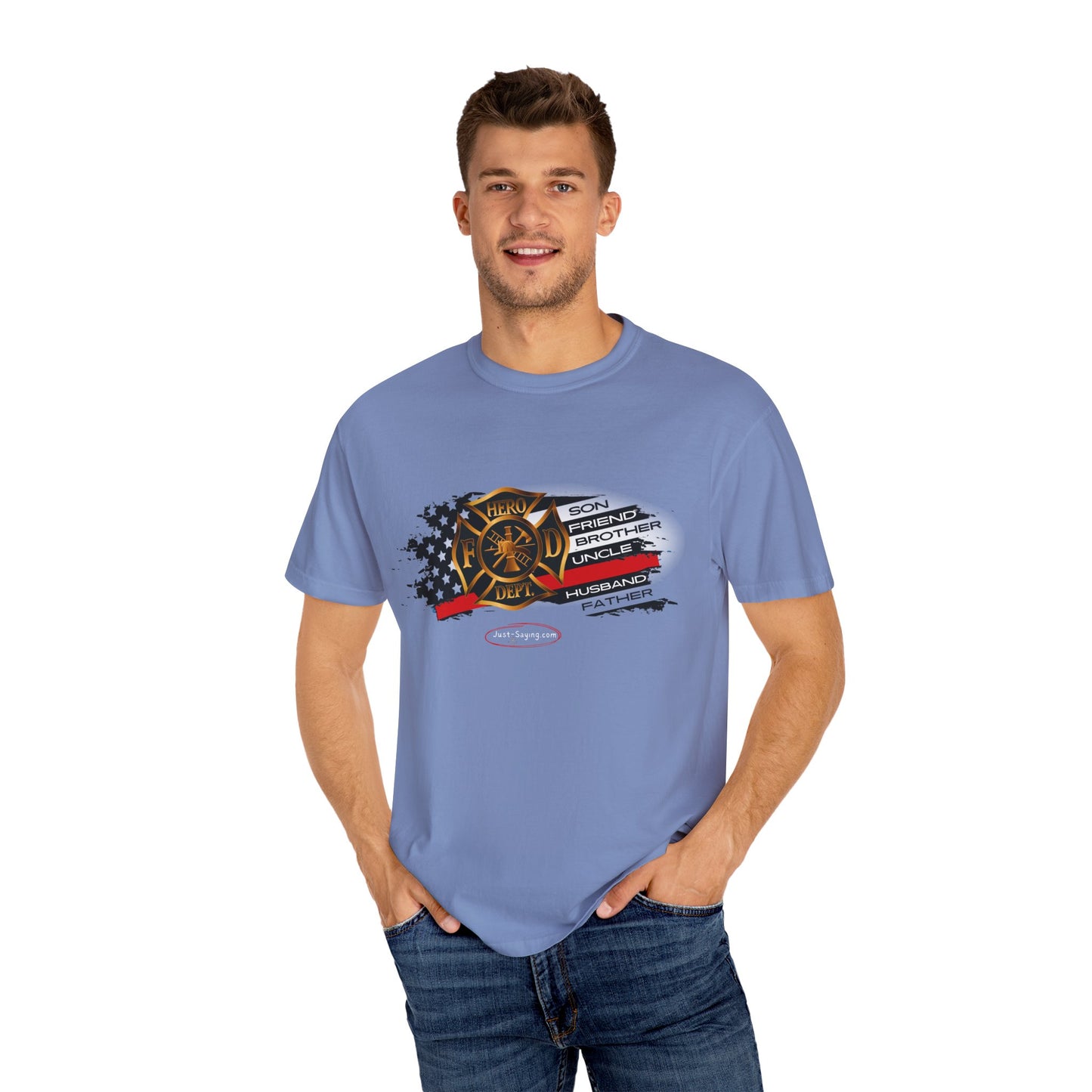 Male Fire Hero Garment-Dyed T-shirt