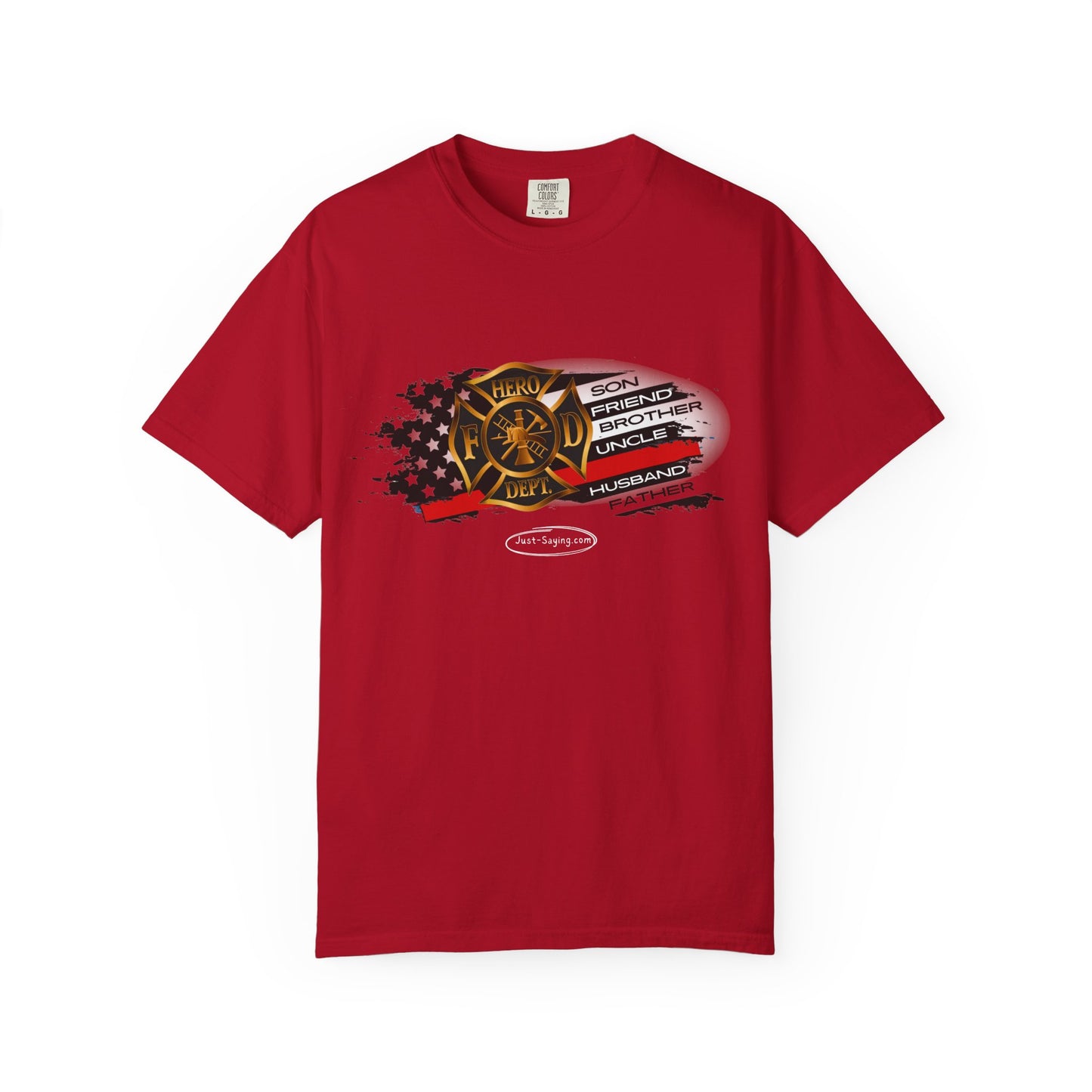 Male Fire Hero Garment-Dyed T-shirt