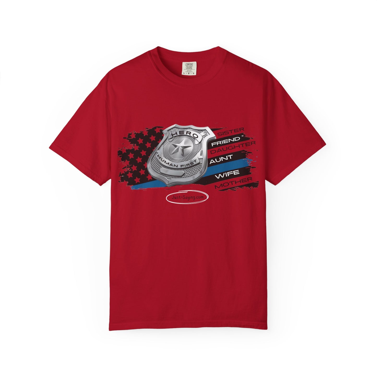 Femle Police Hero Garment-Dyed T-shirt