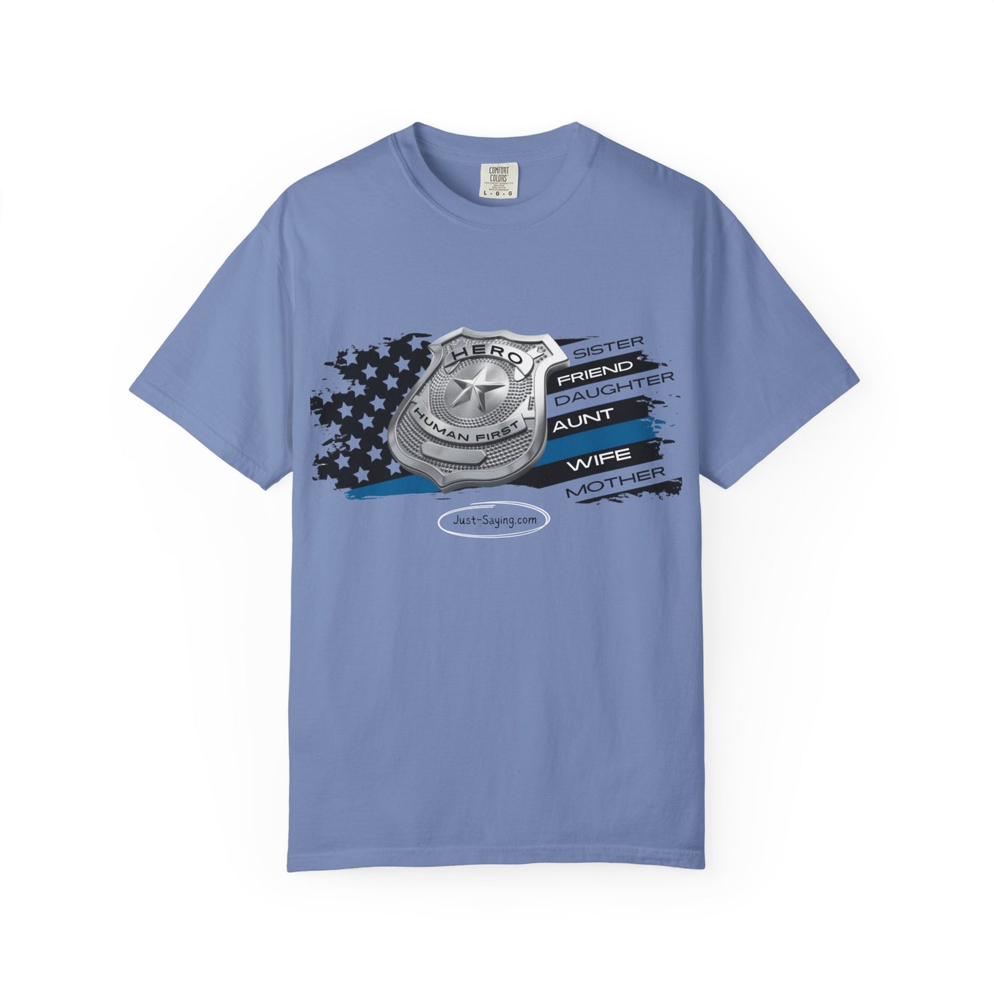 Femle Police Hero Garment-Dyed T-shirt
