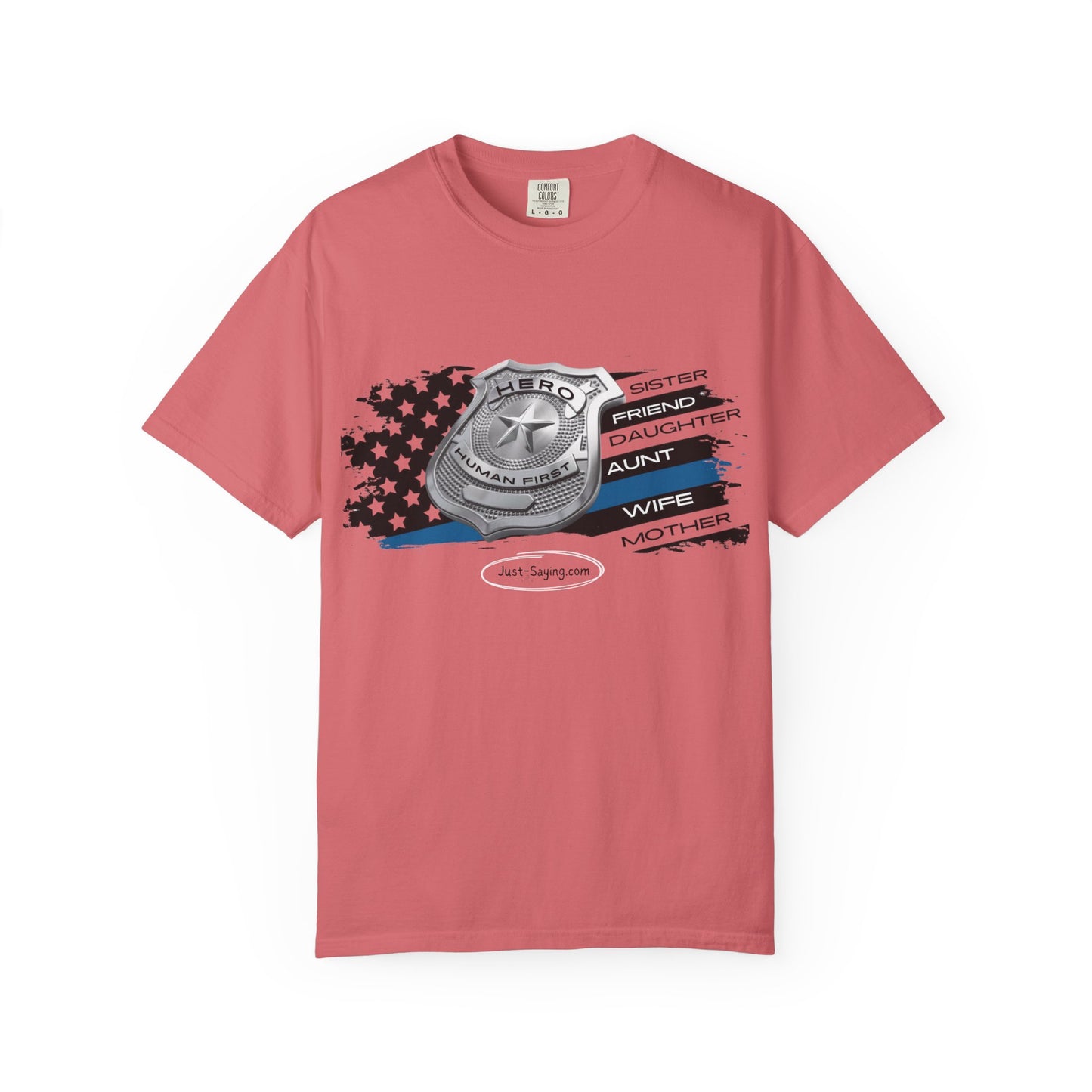 Femle Police Hero Garment-Dyed T-shirt