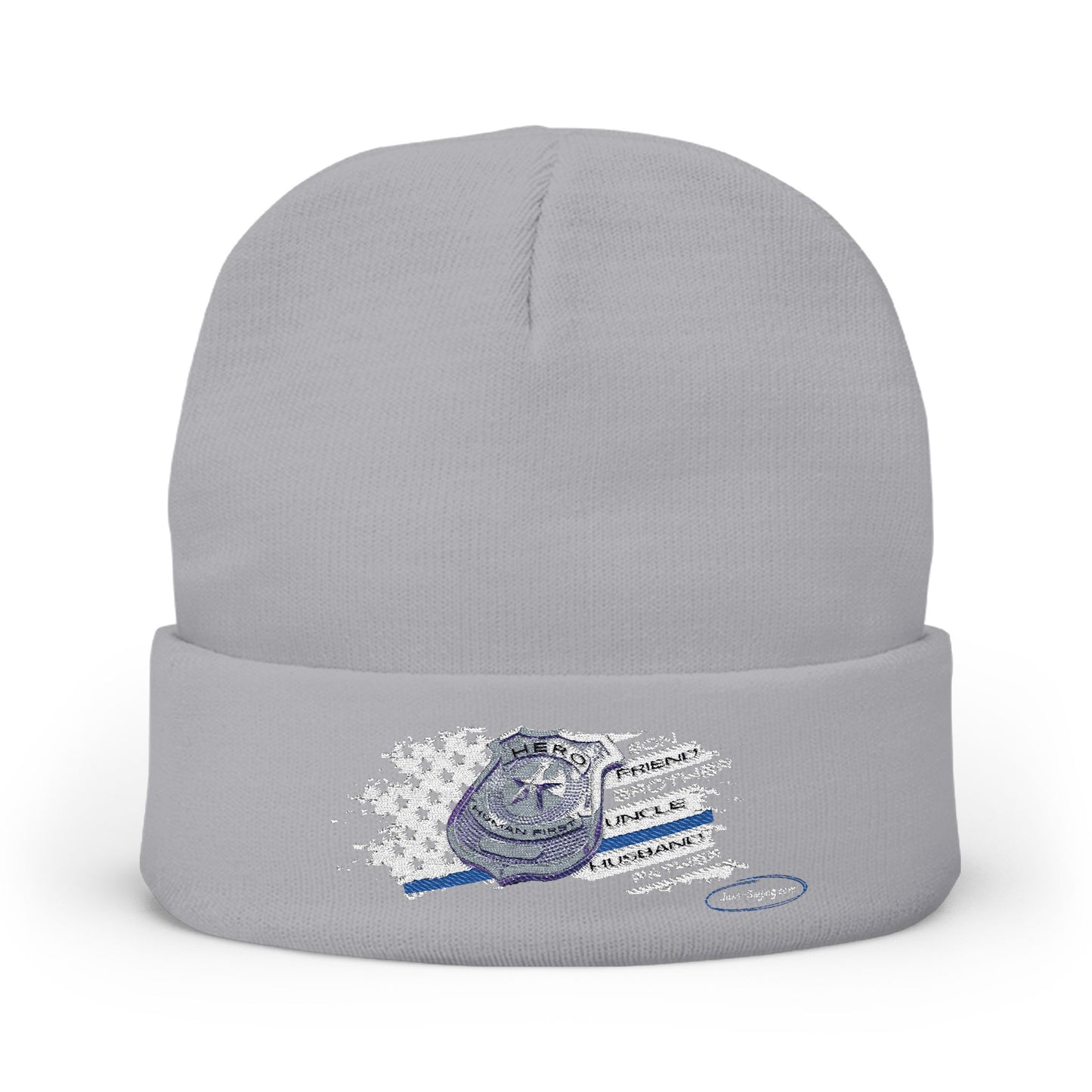Male Police Knit Beanie (Embroidery)