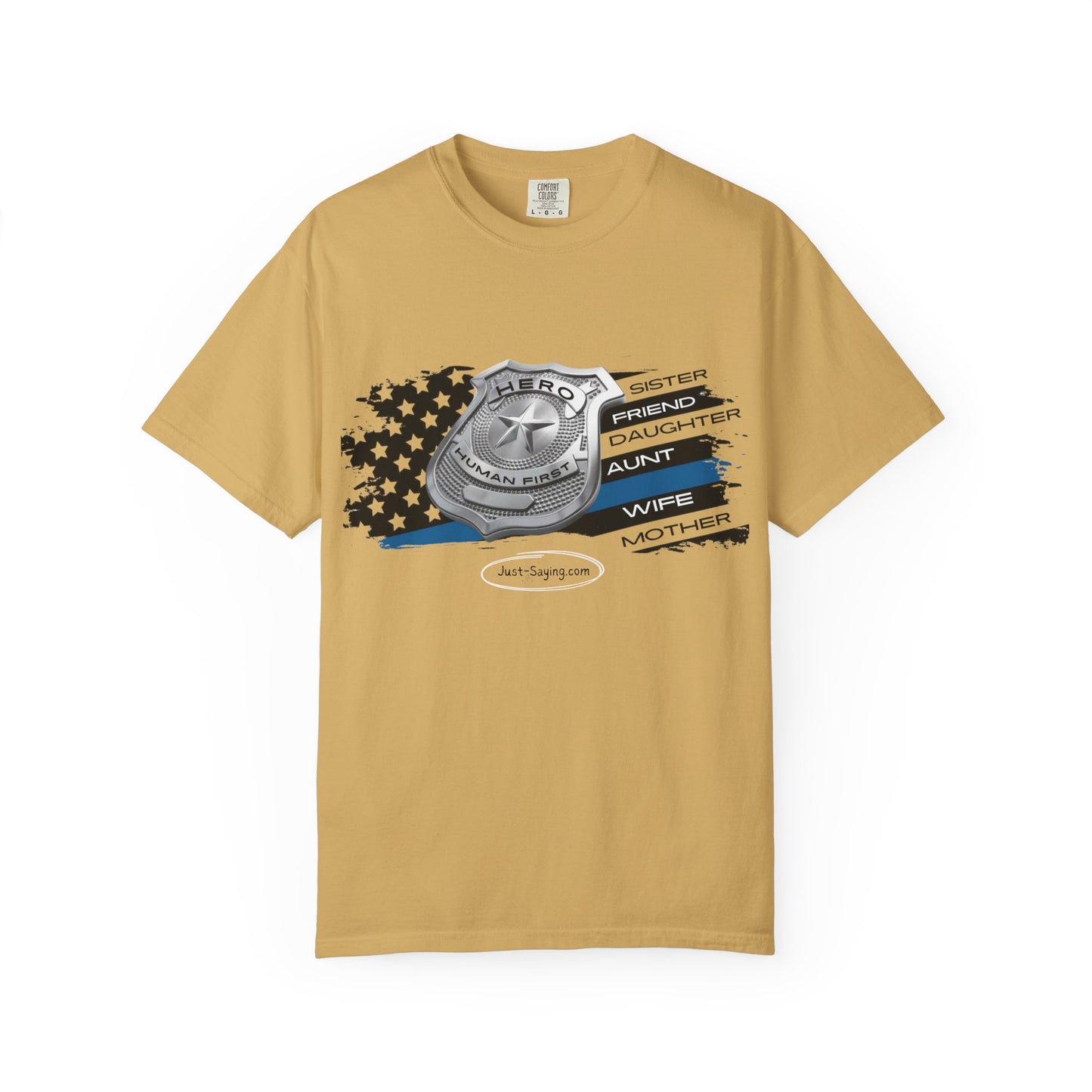 Femle Police Hero Garment-Dyed T-shirt