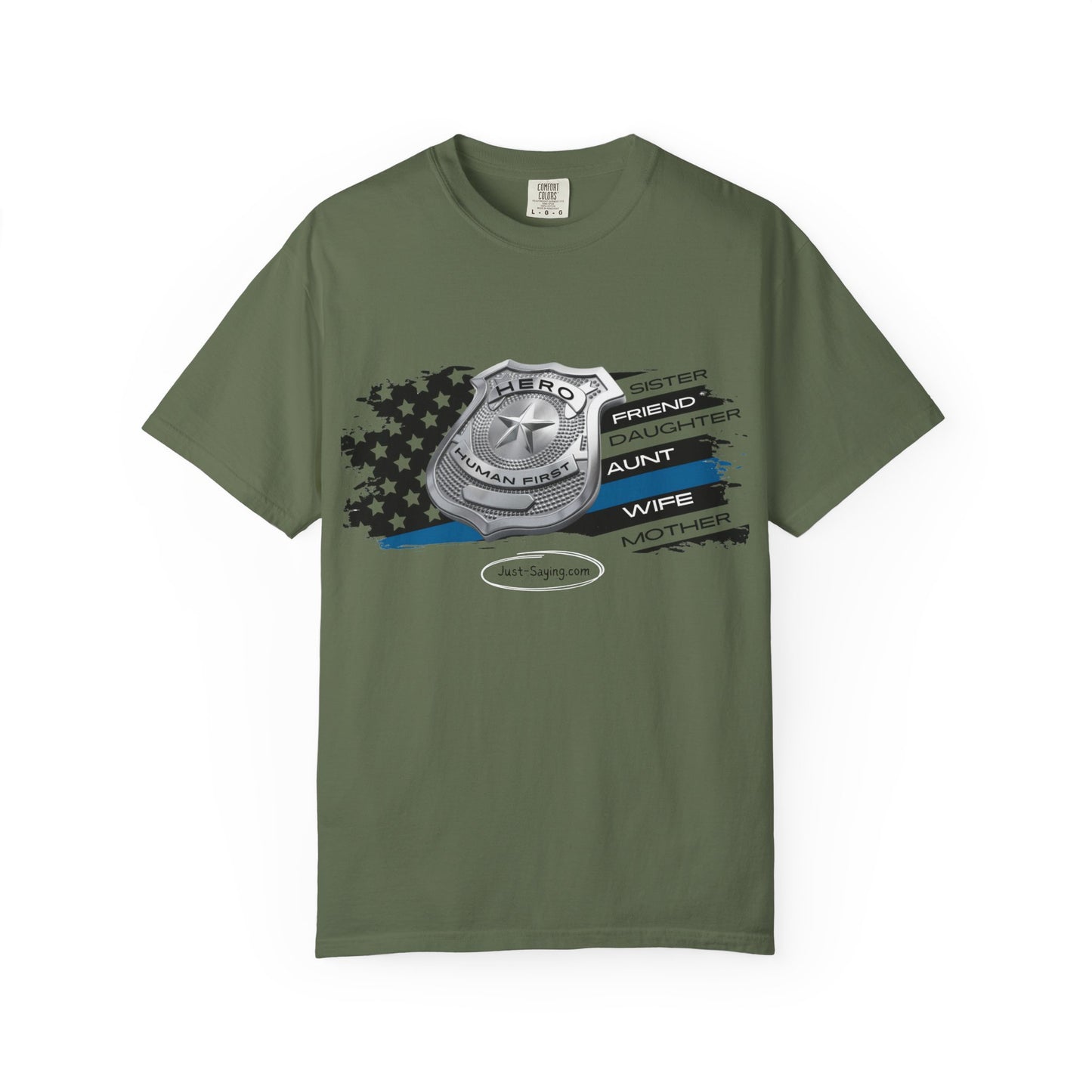 Femle Police Hero Garment-Dyed T-shirt