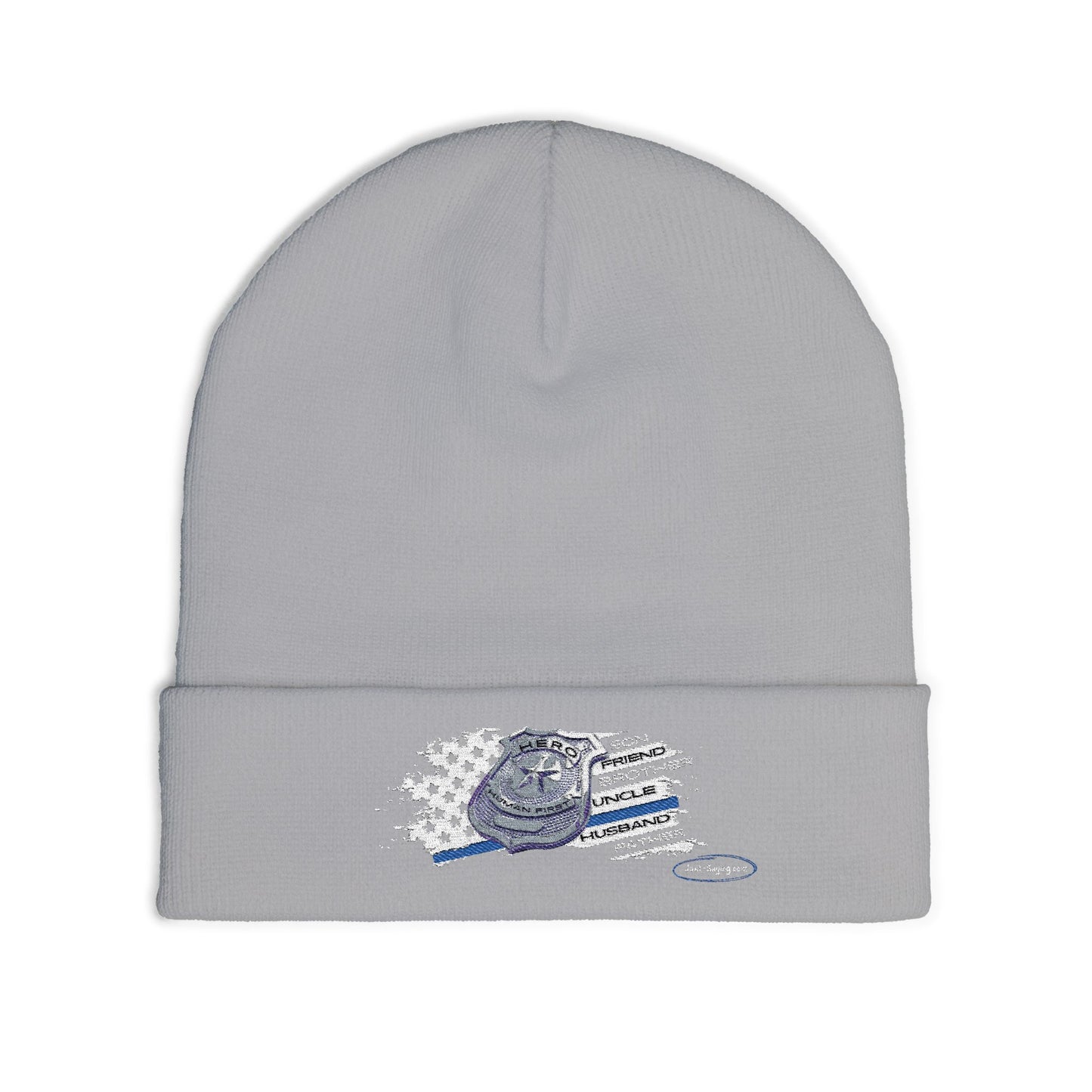 Male Police Knit Beanie (Embroidery)